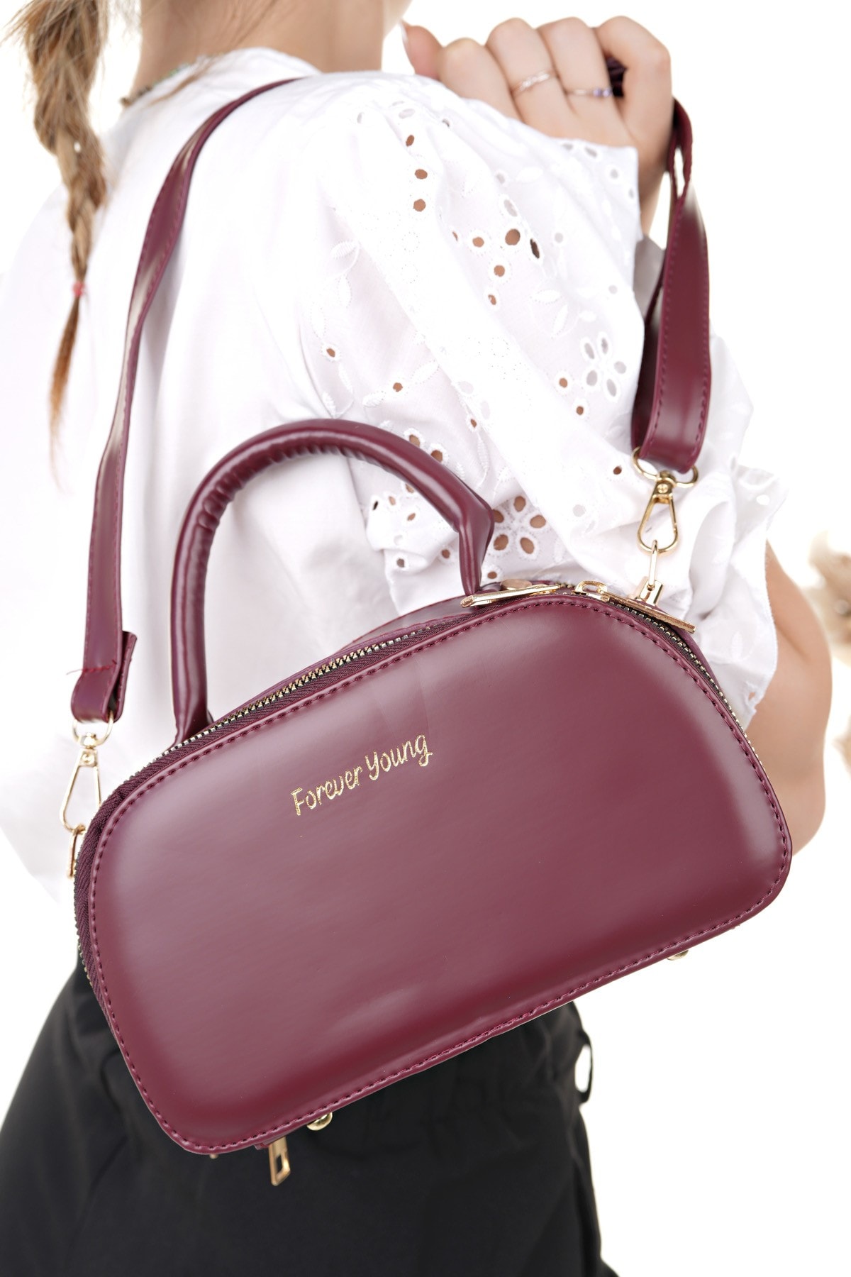 Muggo ARNELA Kadın Çift Bölmeli El ve Omuz Çantası