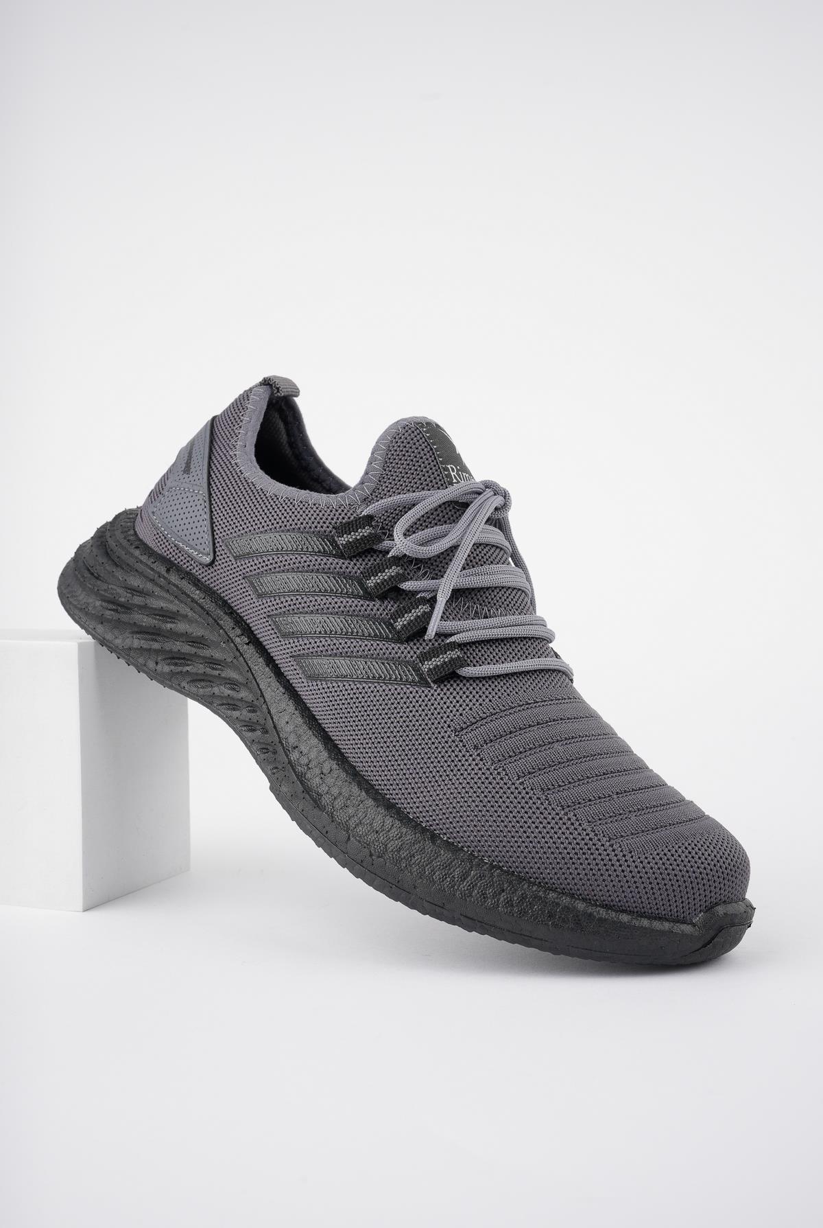 Muggo Montag Garantili Günlük Ortopedik Kaymaz Taban Bağcıklı Çizgili Erkek Sneaker Spor Ayakkabı