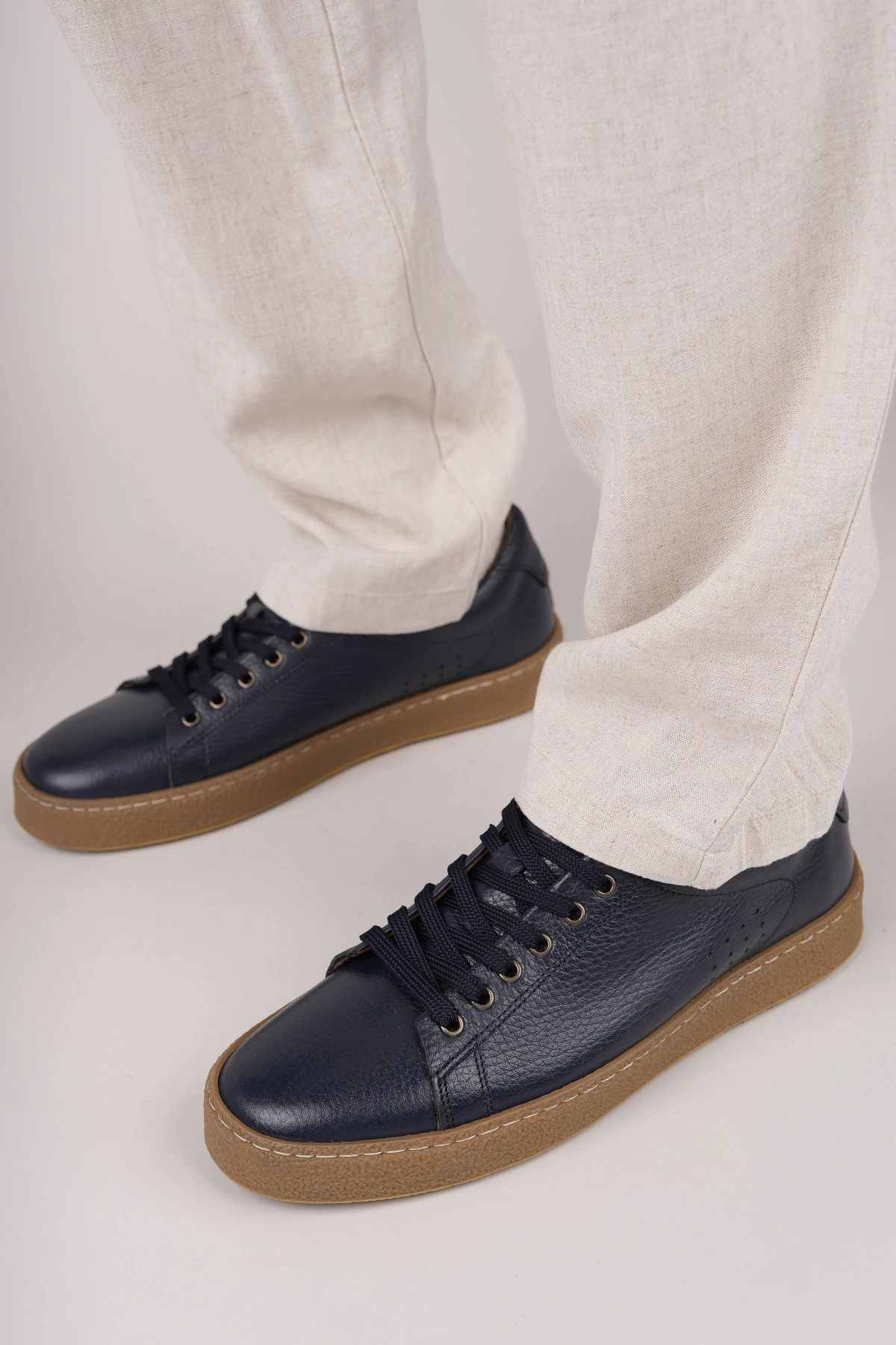 Muggo CRAW Kalın Taban Bağcıklı Hakiki Deri Erkek Günlük Casual Sneaker