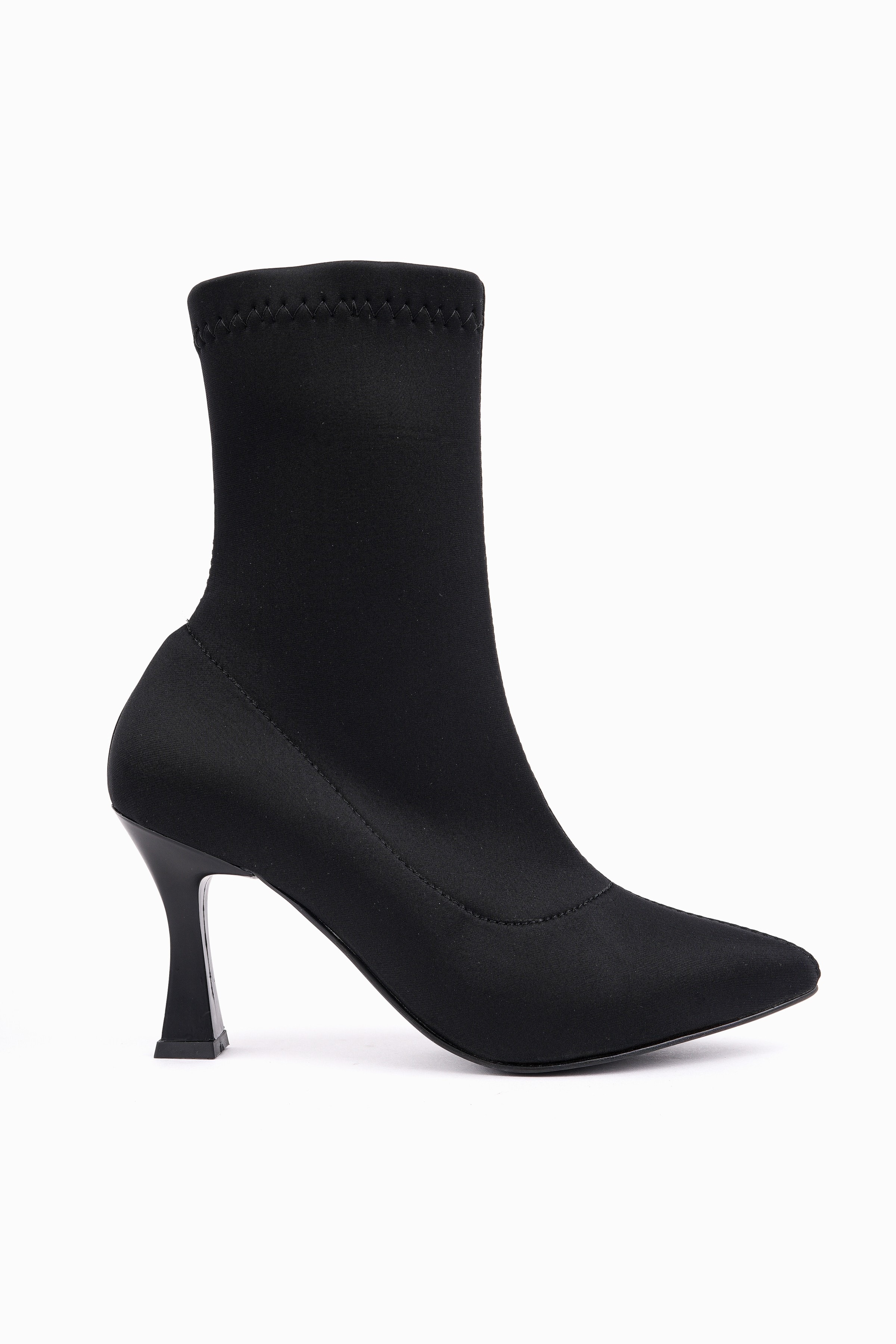 Muggo GLASYA Sivri Burun İnce Topuklu Kadın Streç Bot