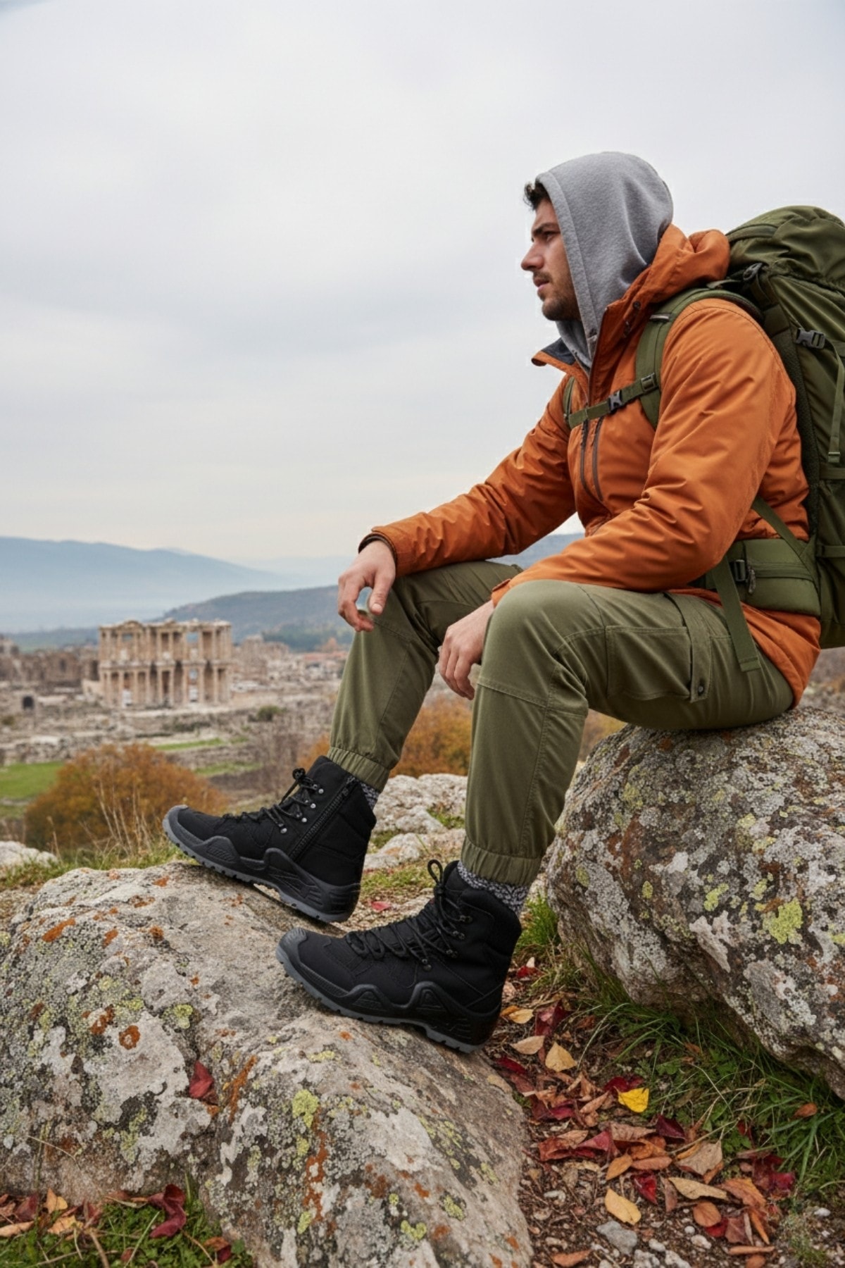 Muggo RANGER Tactical Askeri Fermuarlı ve Bağcıklı Postal Çöl Botu