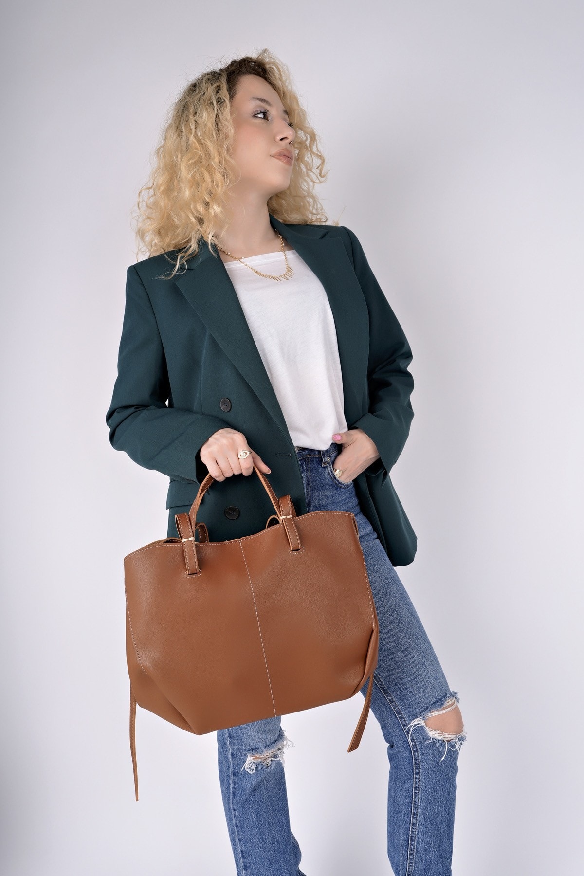 Muggo FARME Kadın Cüzdanlı El ve Omuz Çantası