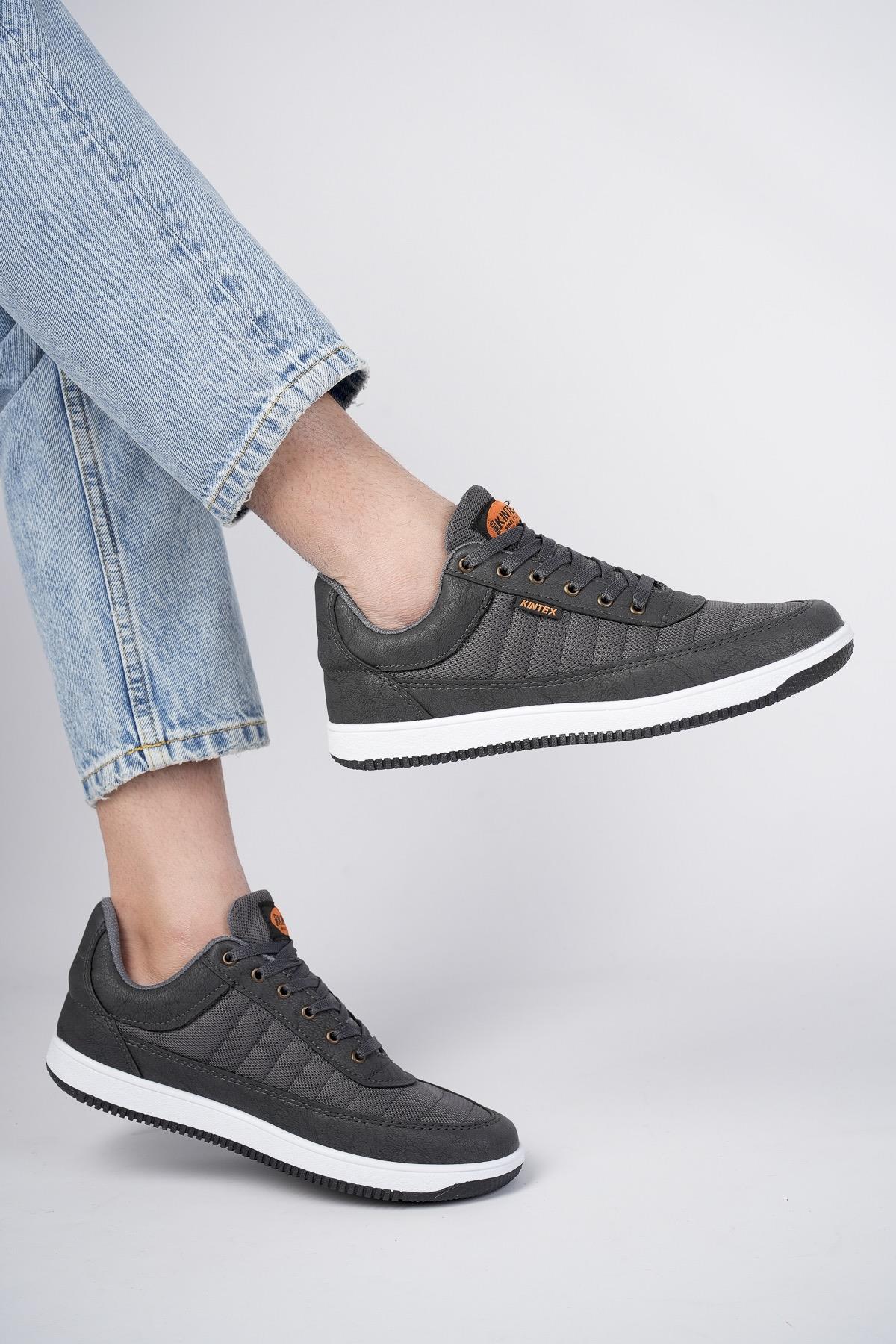 Muggo Aldo Garantili Erkek Ortopedik Günlük Yürüyüş Rahat Sneaker Spor Ayakkabı - FÜME