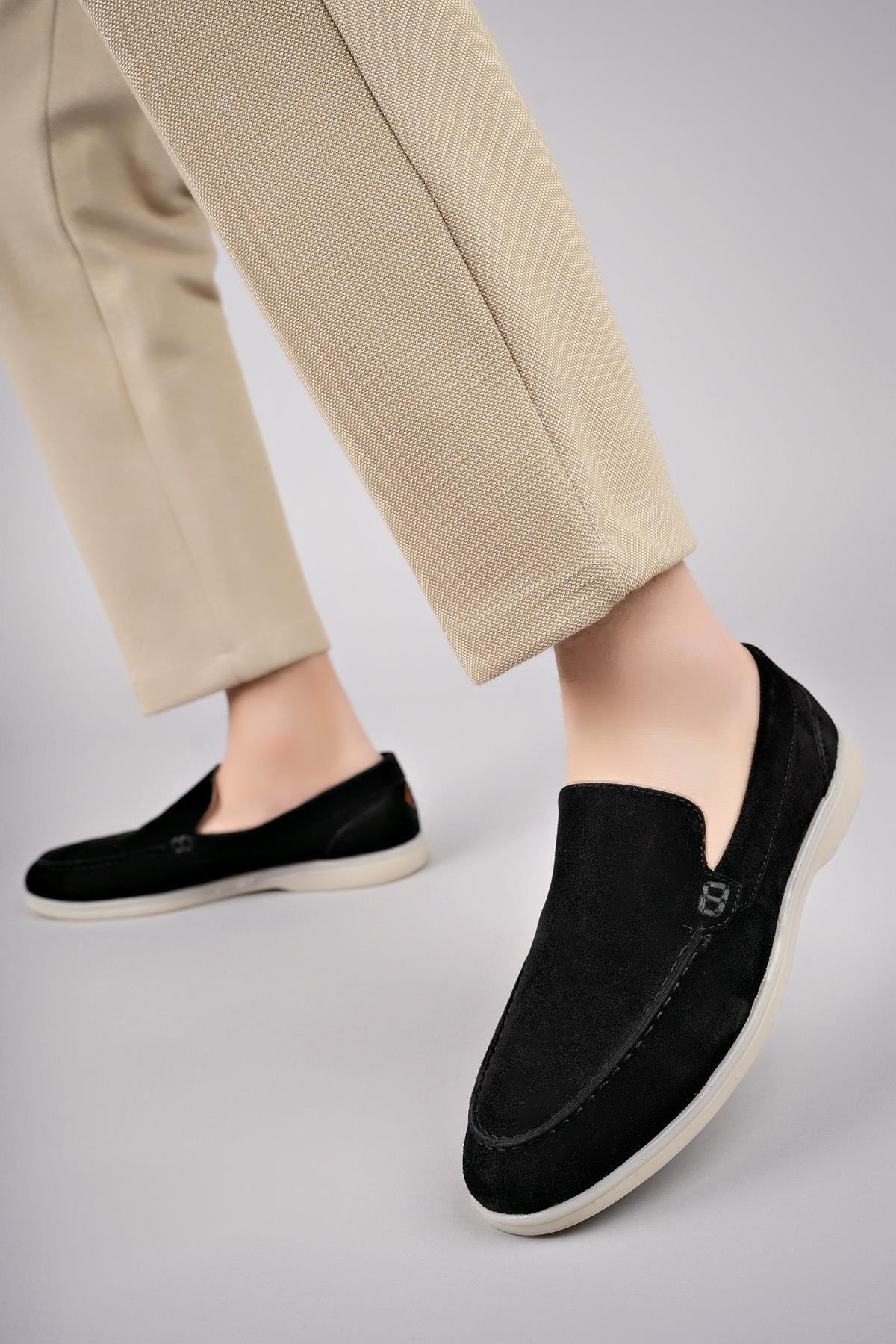 Muggo EDWARD Garantili Erkek Günlük Klasik Hakiki Deri Casual Rahat Ortopedik Bağcıksız Ayakkabı