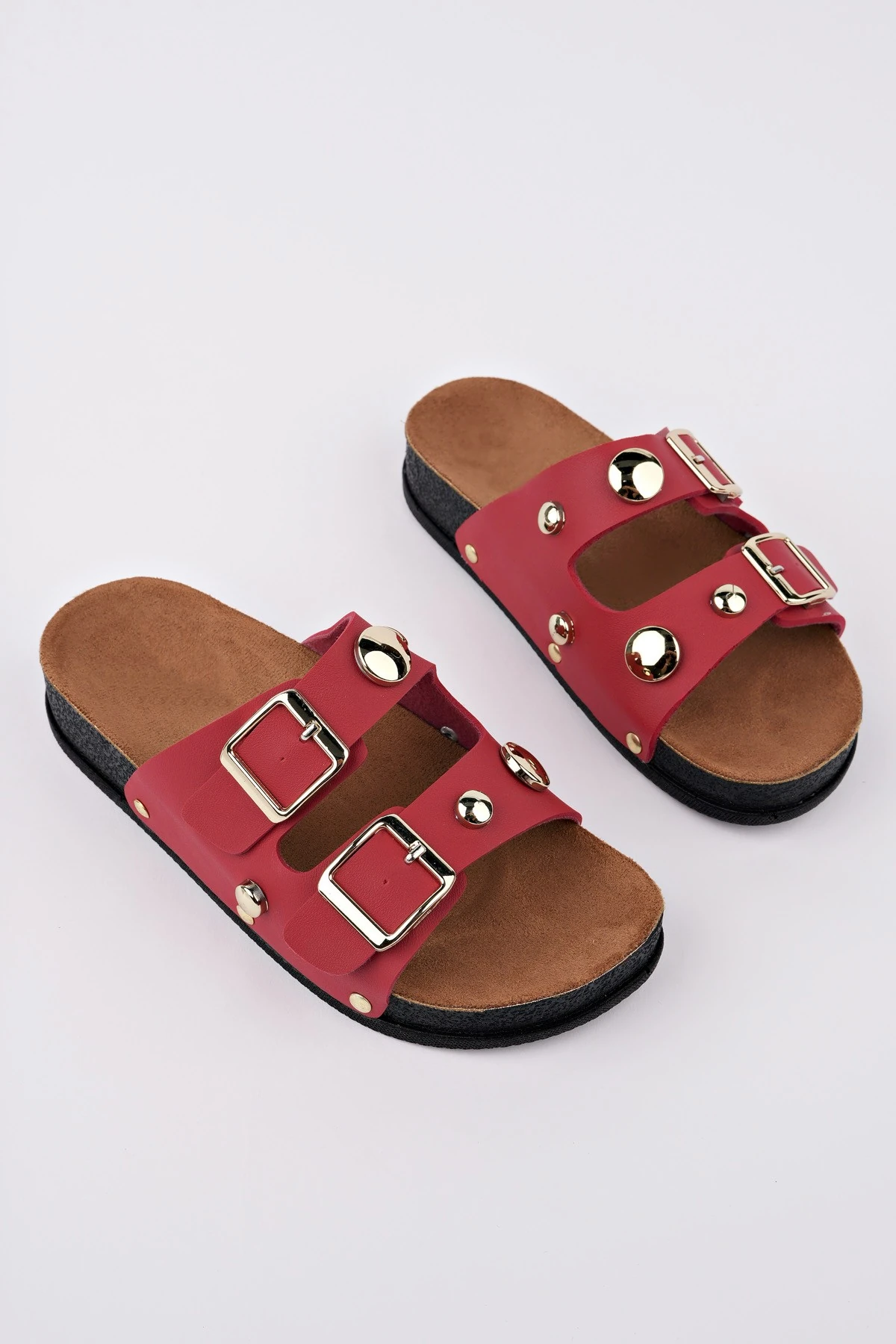 Muggo CROSS Çift Bantlı Ayarlanabilir Kemerli Günlük Kadın Terlik