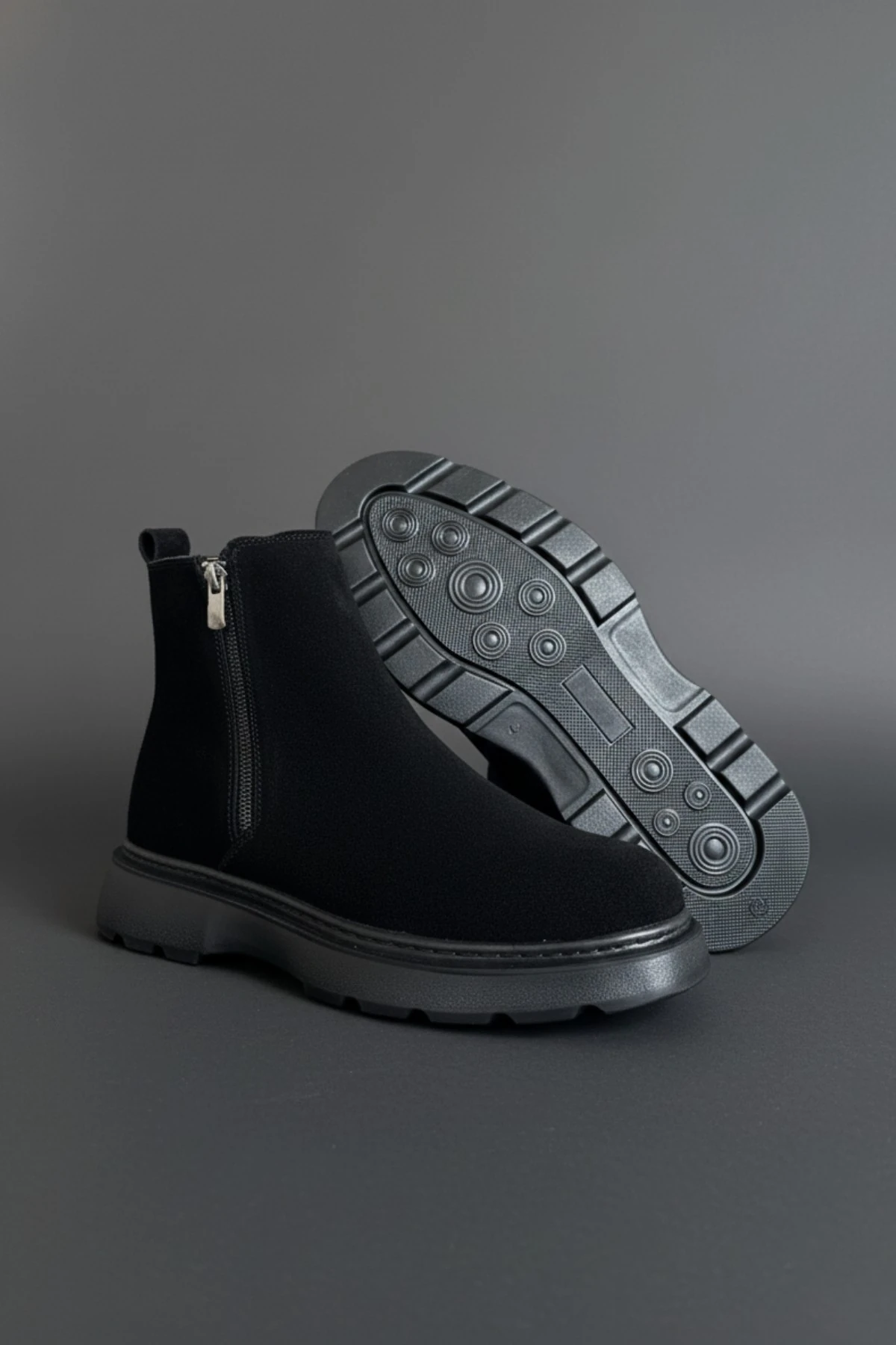 Muggo Chelsea Hakiki Deri Çift Fermuarlı Garantili Erkek Kışlık Bot