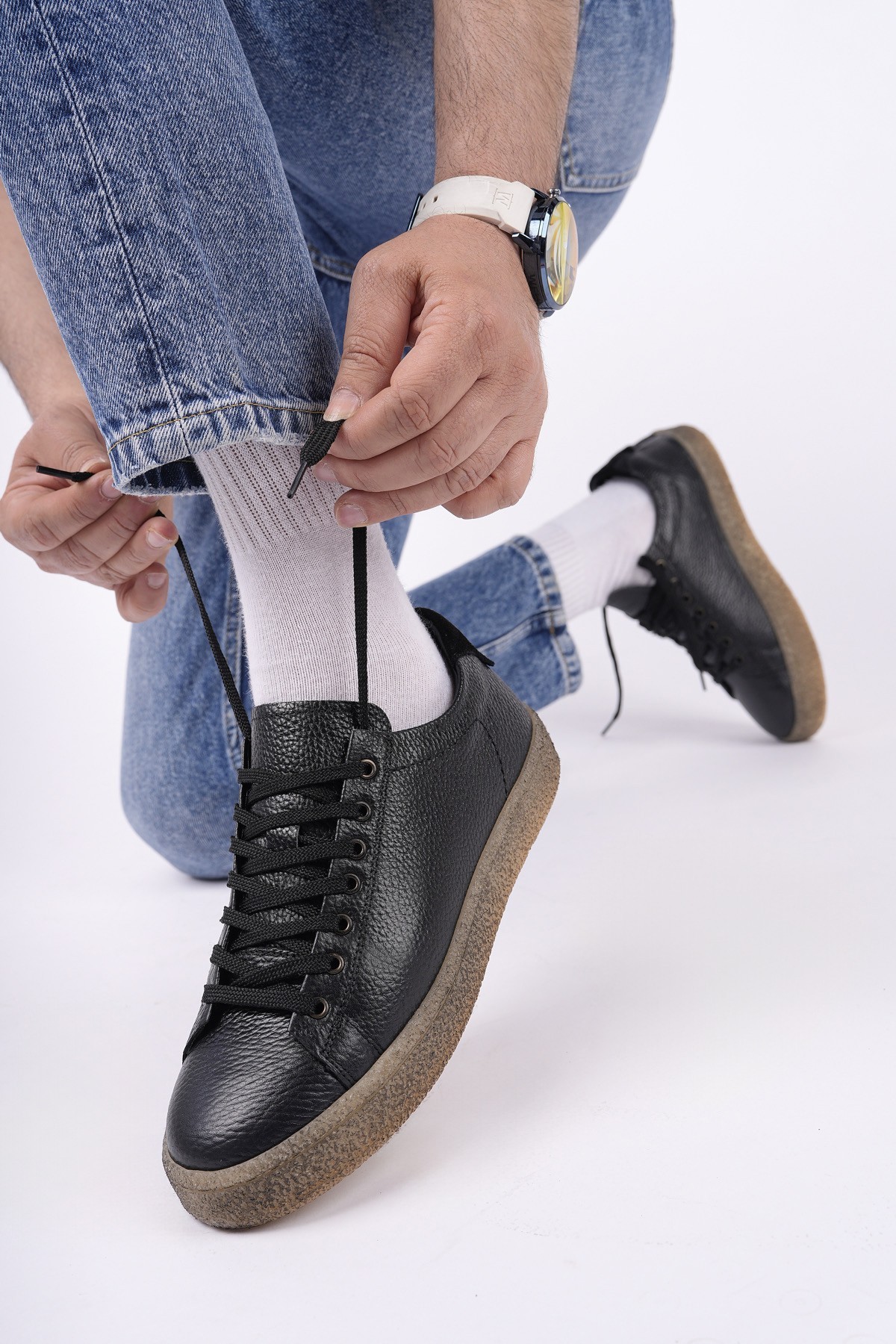 Muggo THOMAS Bağcıklı Hakiki Deri Erkek Günlük Sneaker Spor Ayakkabı