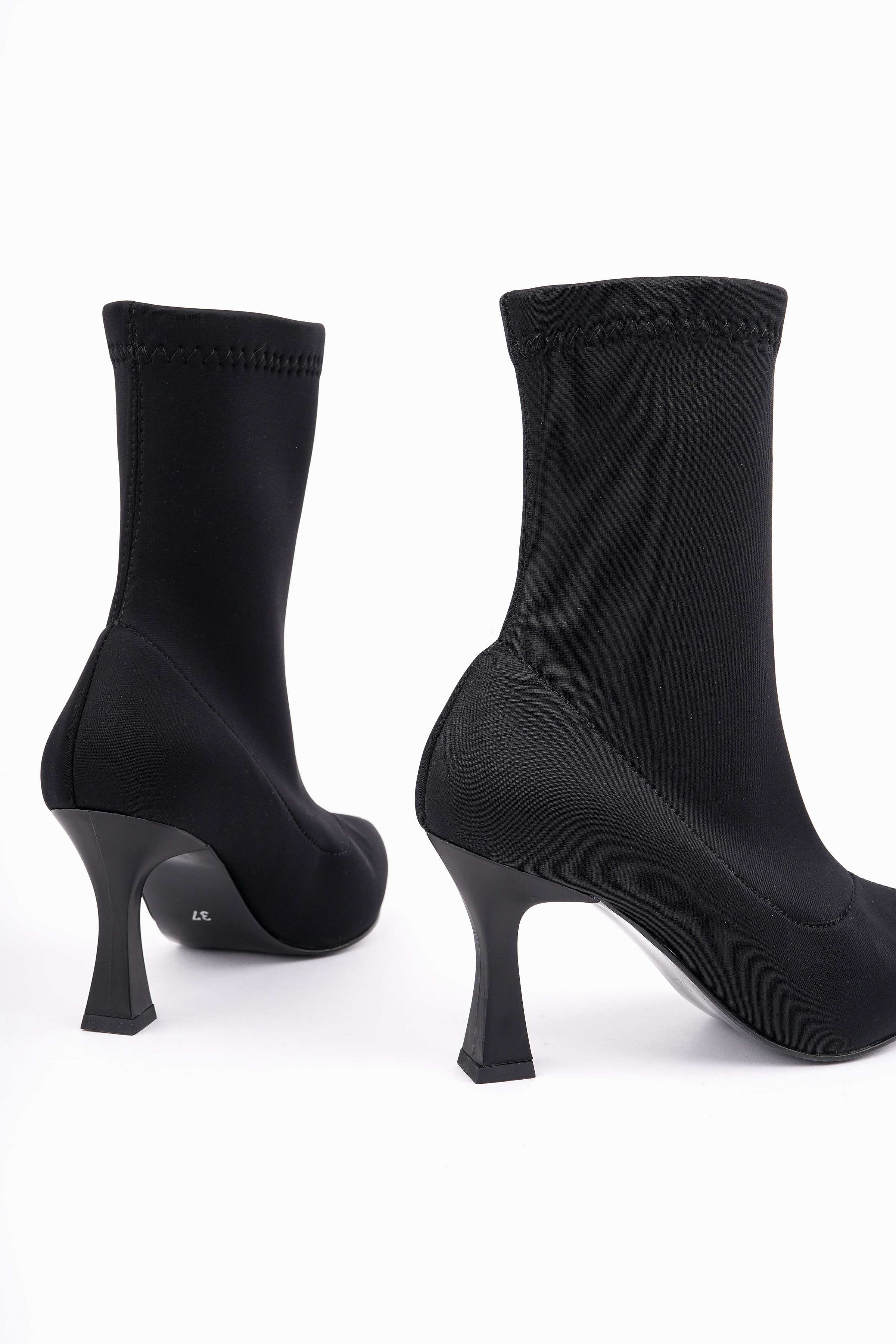 Muggo GLASYA Sivri Burun İnce Topuklu Kadın Streç Bot