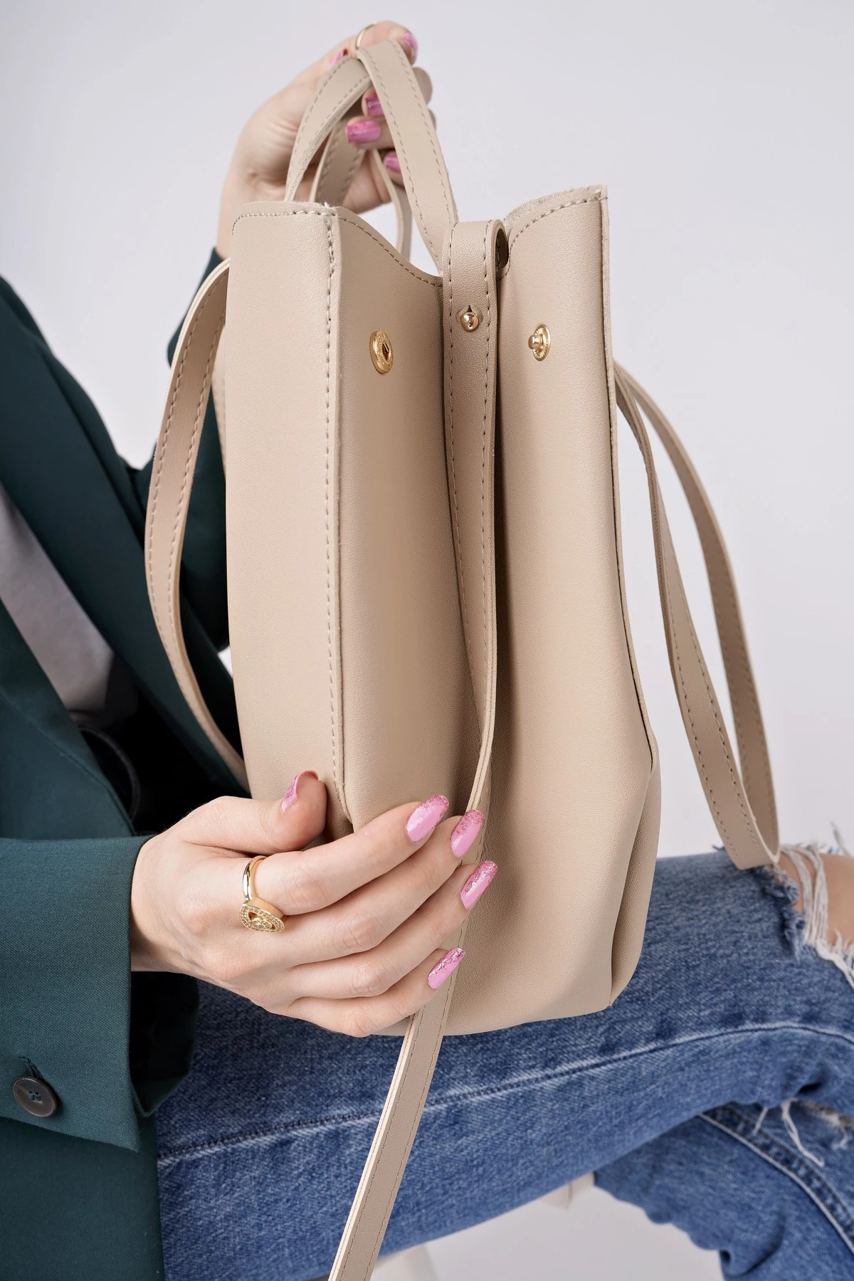 Muggo FARME Kadın Cüzdanlı El ve Omuz Çantası