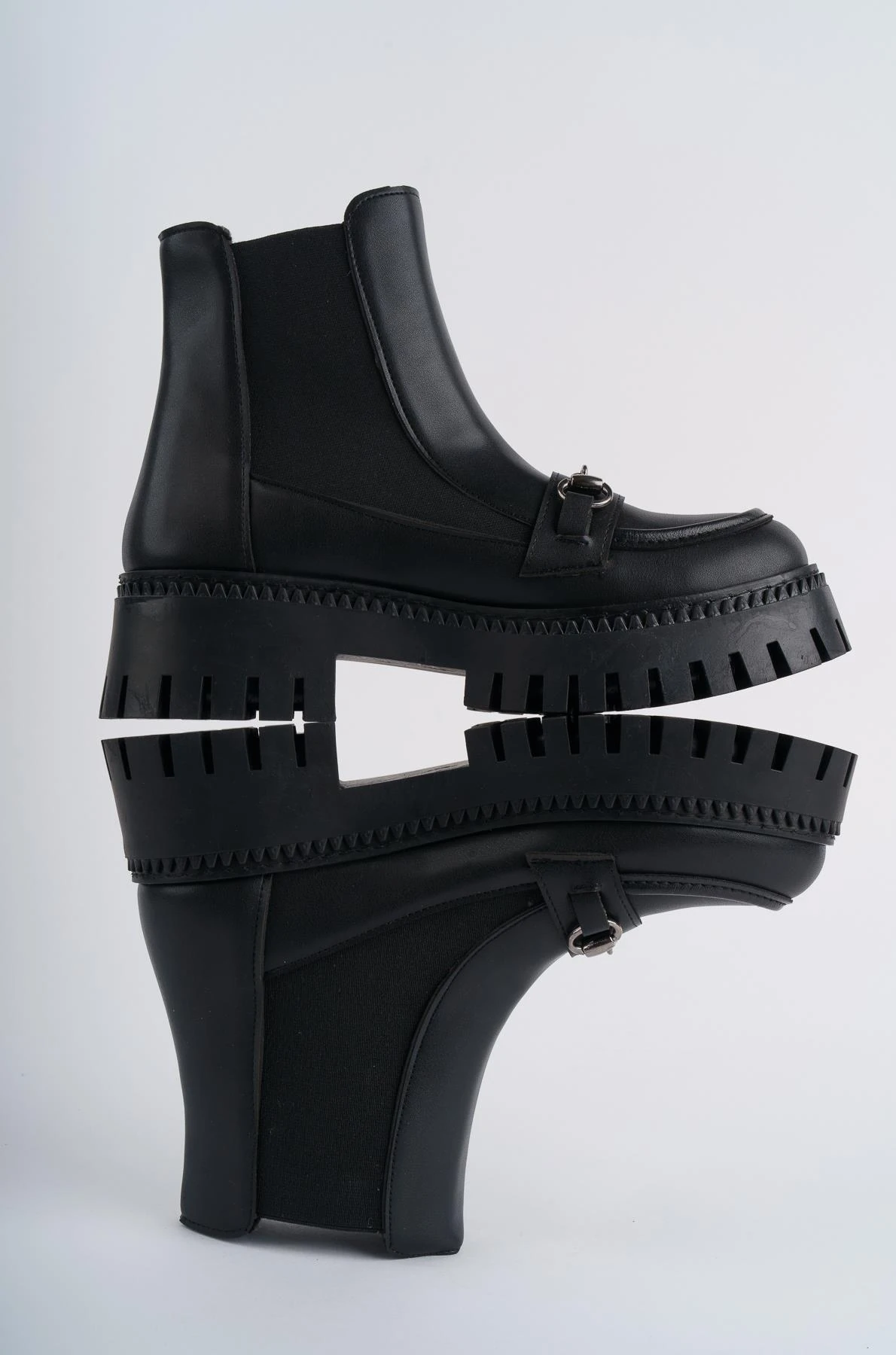 Muggo VESPER Garantili Tokalı Kalın Taban Kadın Chelsea Bot