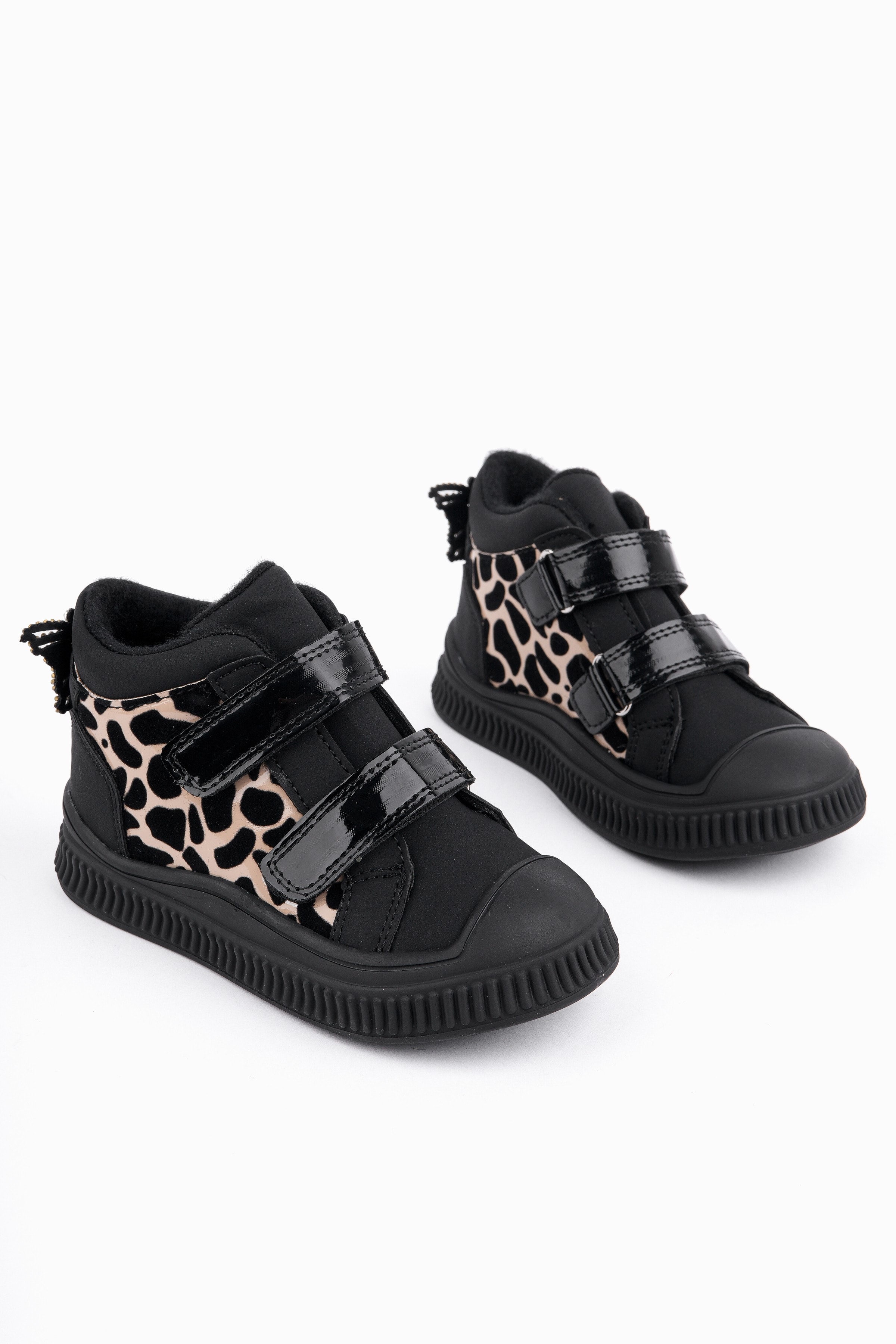 Muggo PAWS Kelebekli Çift Cırtlı Kız Bebek ve Çocuk Bot - Leopar