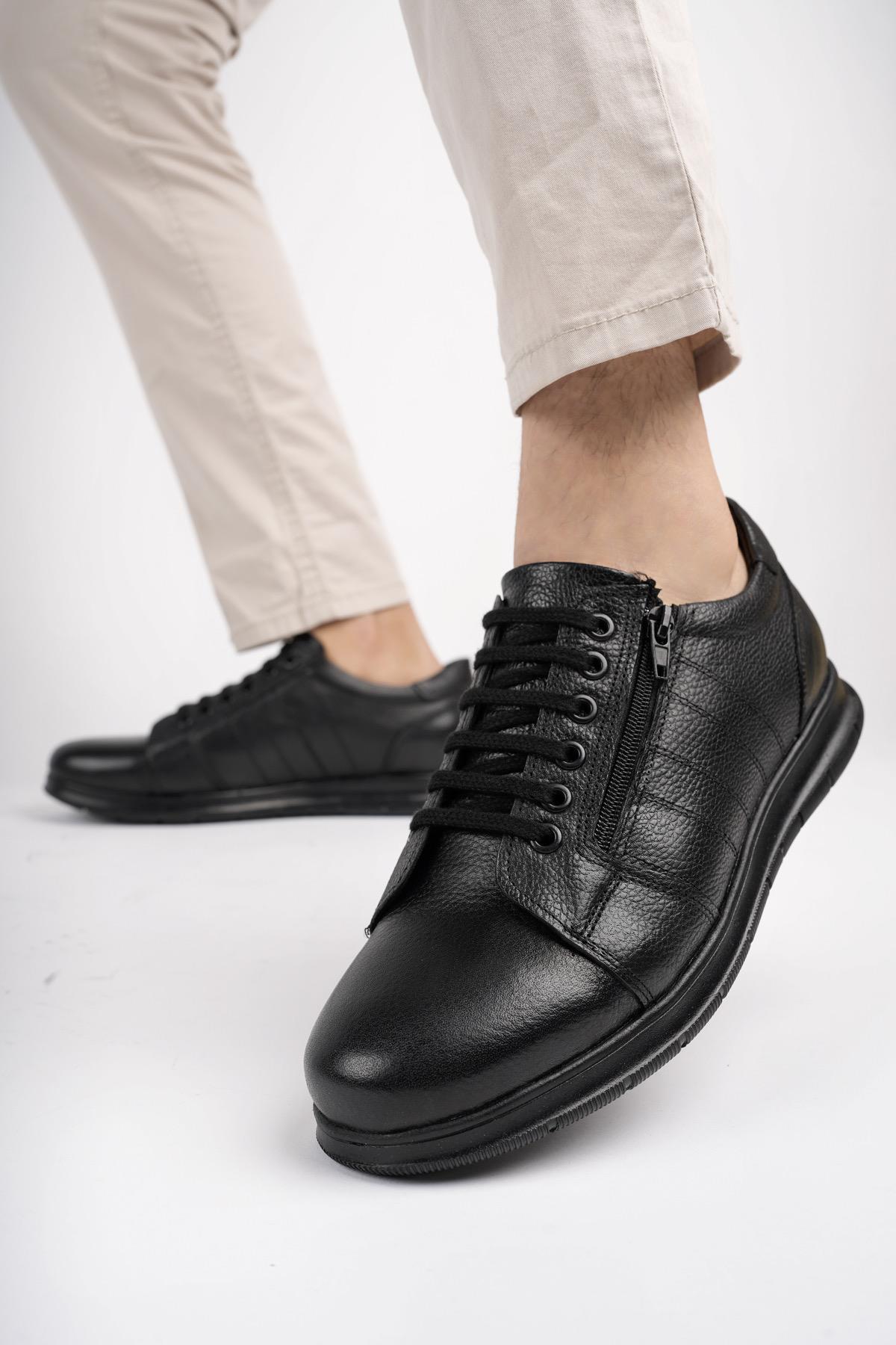 Muggo Pedri Garantili Erkek Günlük Klasik Hakiki Deri Casual Rahat Ortopedik Kışlık Ayakkabı