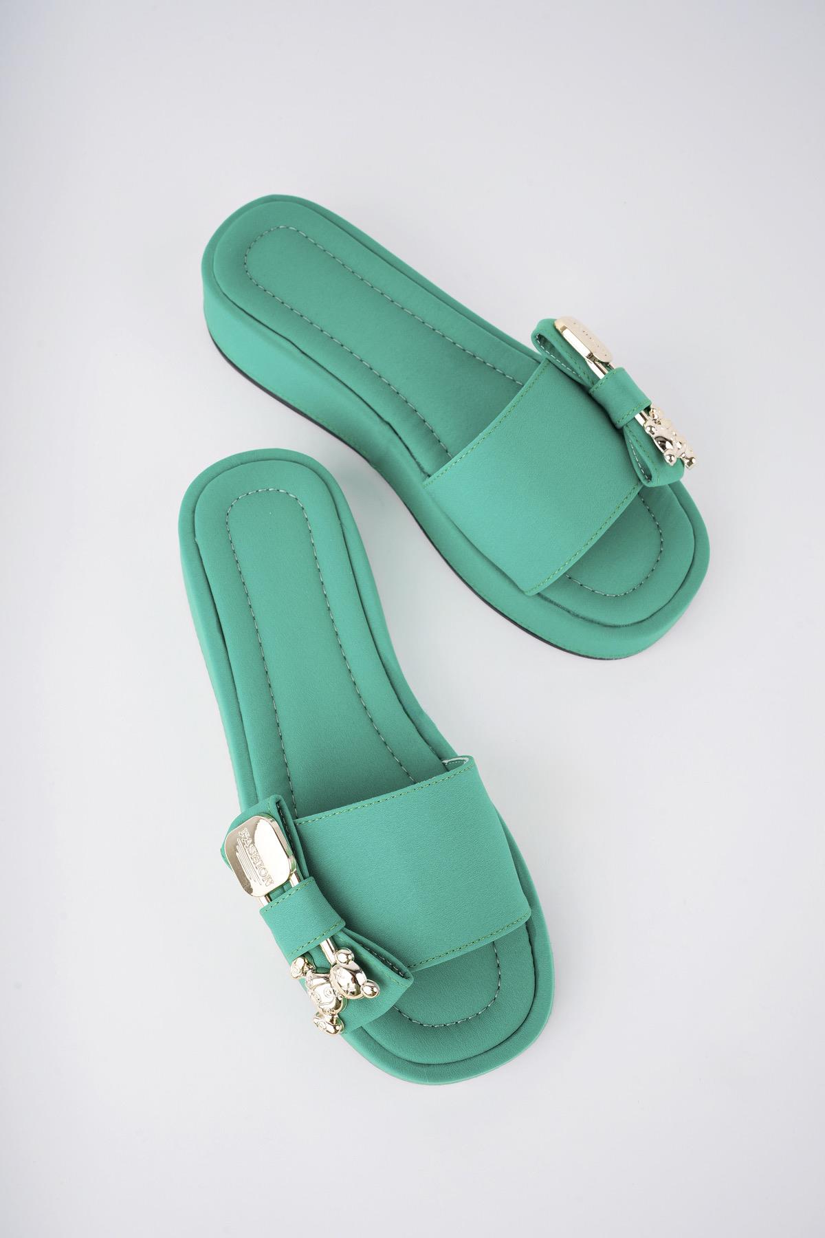 Muggo Mişa Garantili Günlük Fiyonk Aksesuar Detaylı Kadın Terlik