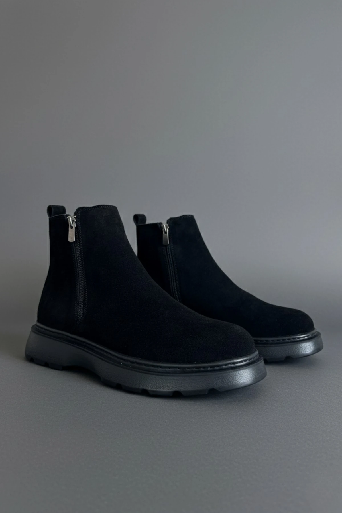 Muggo CHELSEY Hakiki Deri Çift Fermuarlı Erkek Kışlık Bot