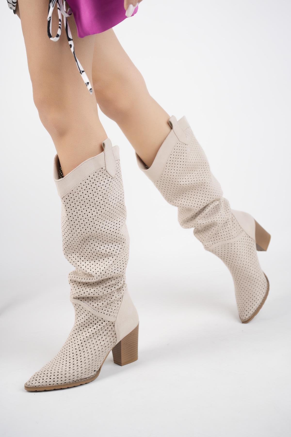 Muggo Maryland Garantili Kadın Lazer Kesim Şık Tarz ve Rahat Yazlık Bot