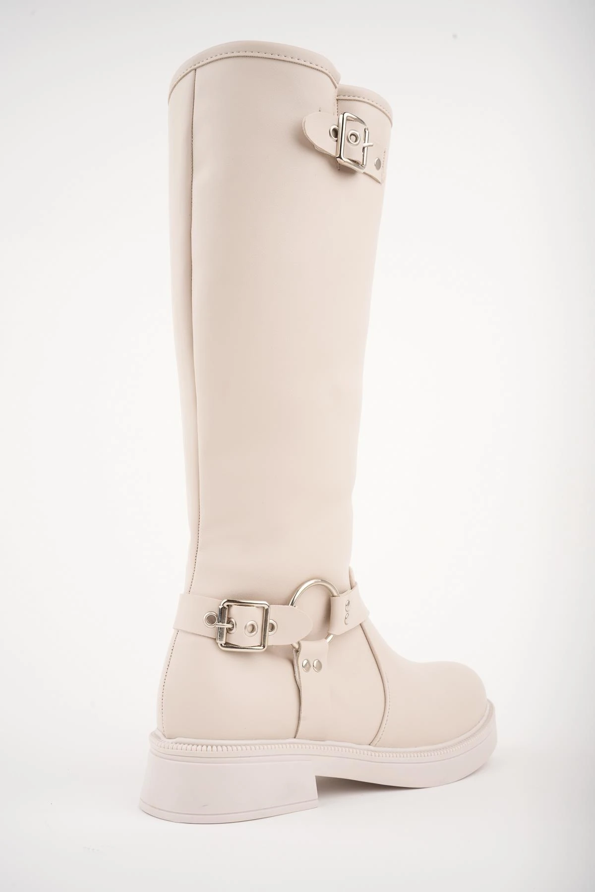 Muggo GİSELE Garantili Fermuarlı Kemer Detaylı Kadın Kışlık Çizme