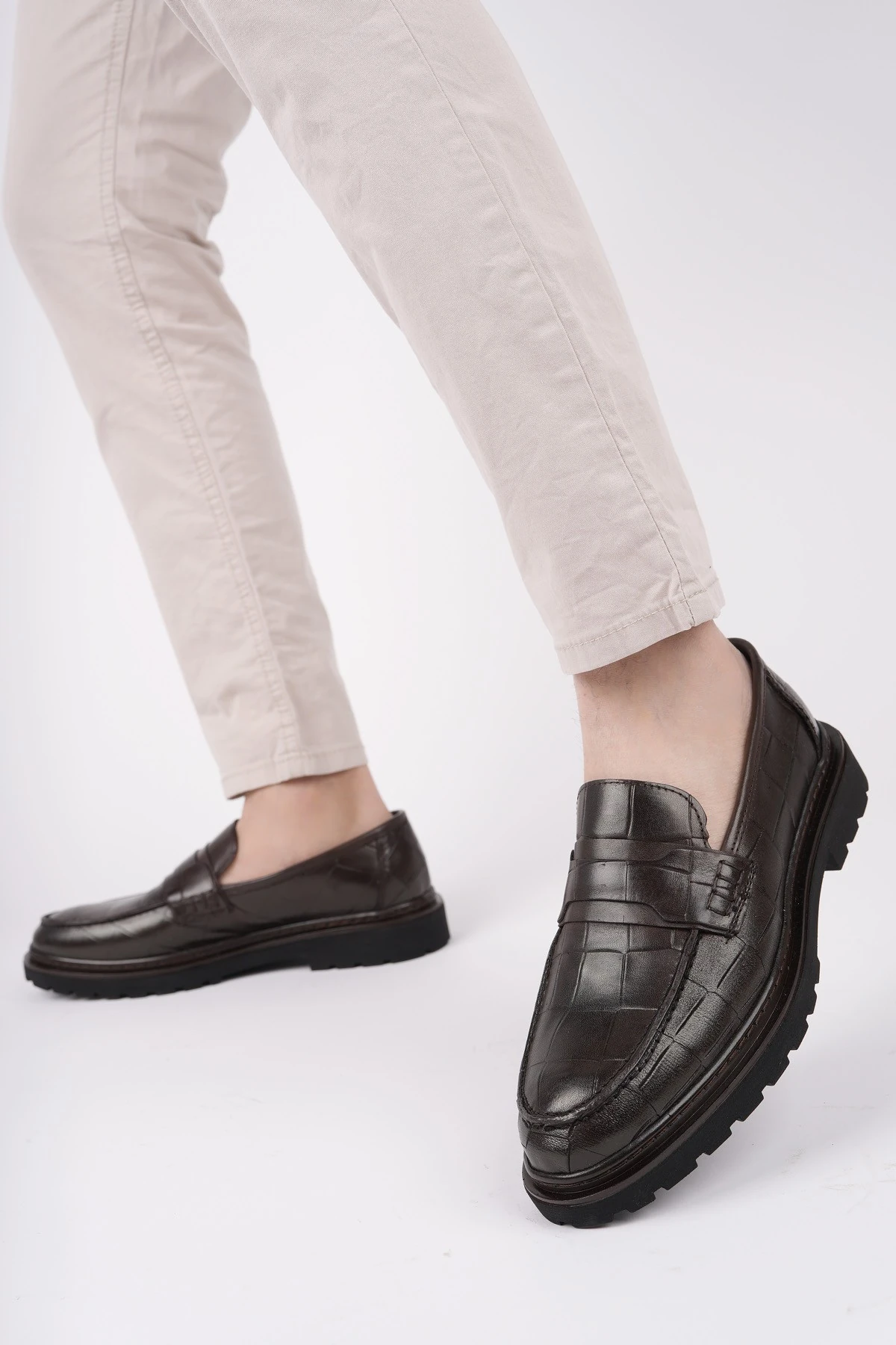 Muggo OWNER Bağcıksız Hakiki Deri Erkek Günlük Casual Ayakkabı