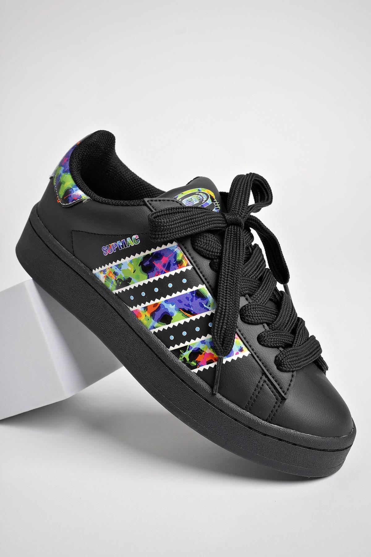 Muggo FLOWER Garantili Kadın Ortopedik Günlük Bağcıklı Yürüyüş Koşu Sneaker Spor Ayakkabı