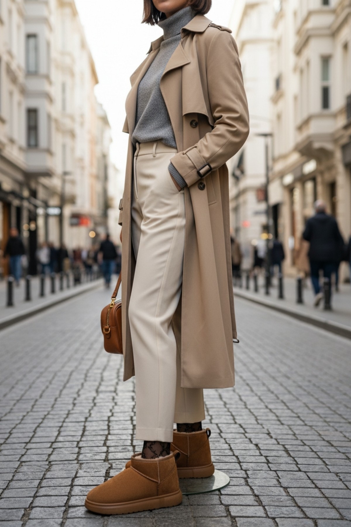 Muggo TAZZY Kadın Kalın Taban İçi Tüylü Günlük Mini Yarım Bot