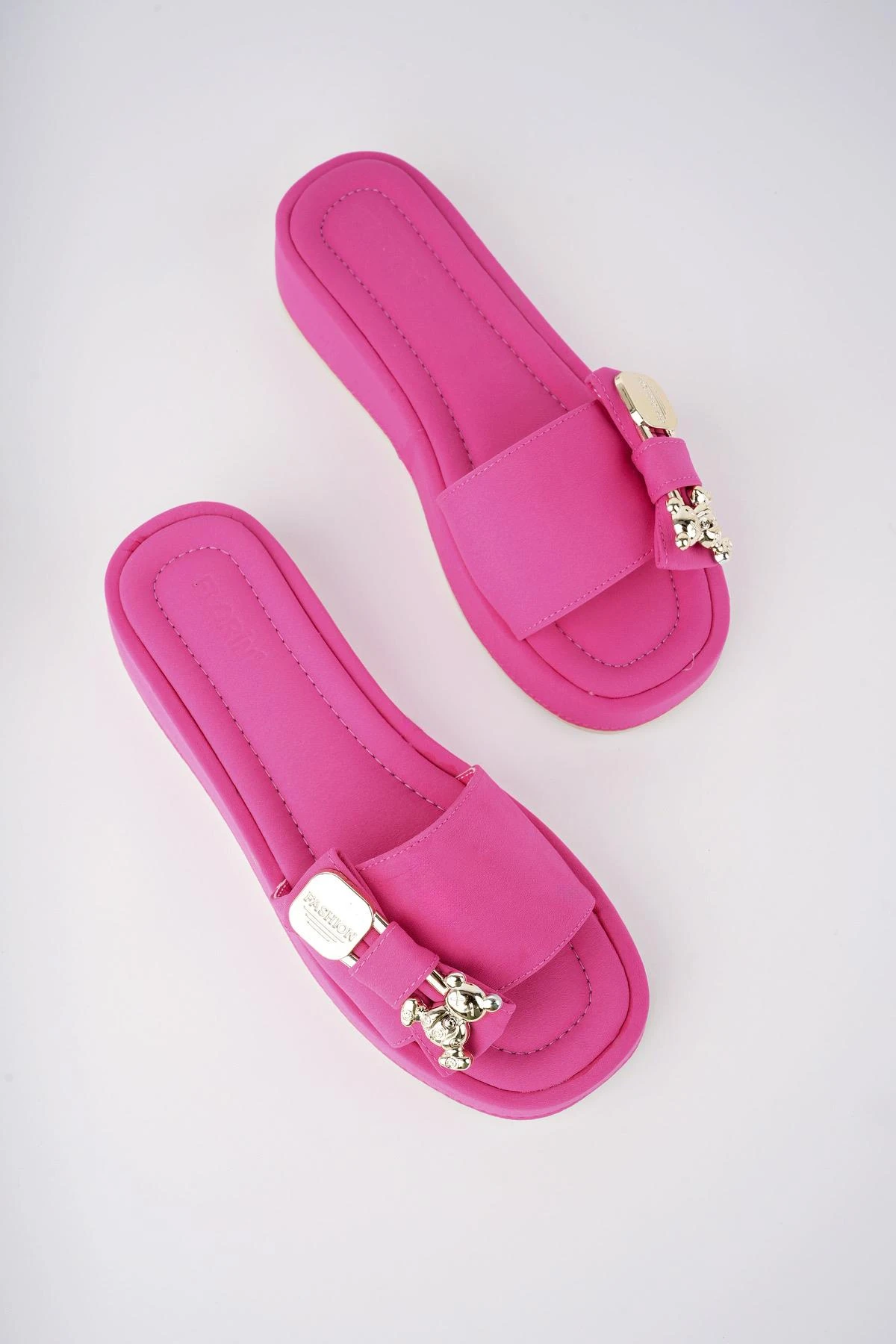 Muggo Mişa Garantili Günlük Fiyonk Aksesuar Detaylı Kadın Terlik