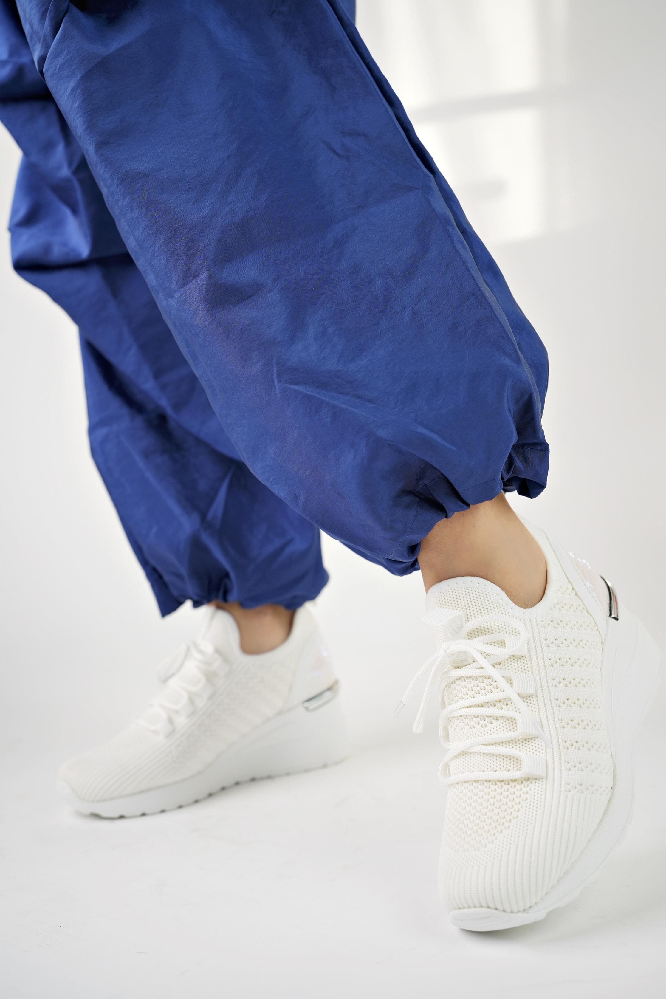 Muggo TYRA Garantili Kadın Ortopedik Yüksek Taban Günlük Bağcıklı Triko Sneaker Spor Ayakkabı