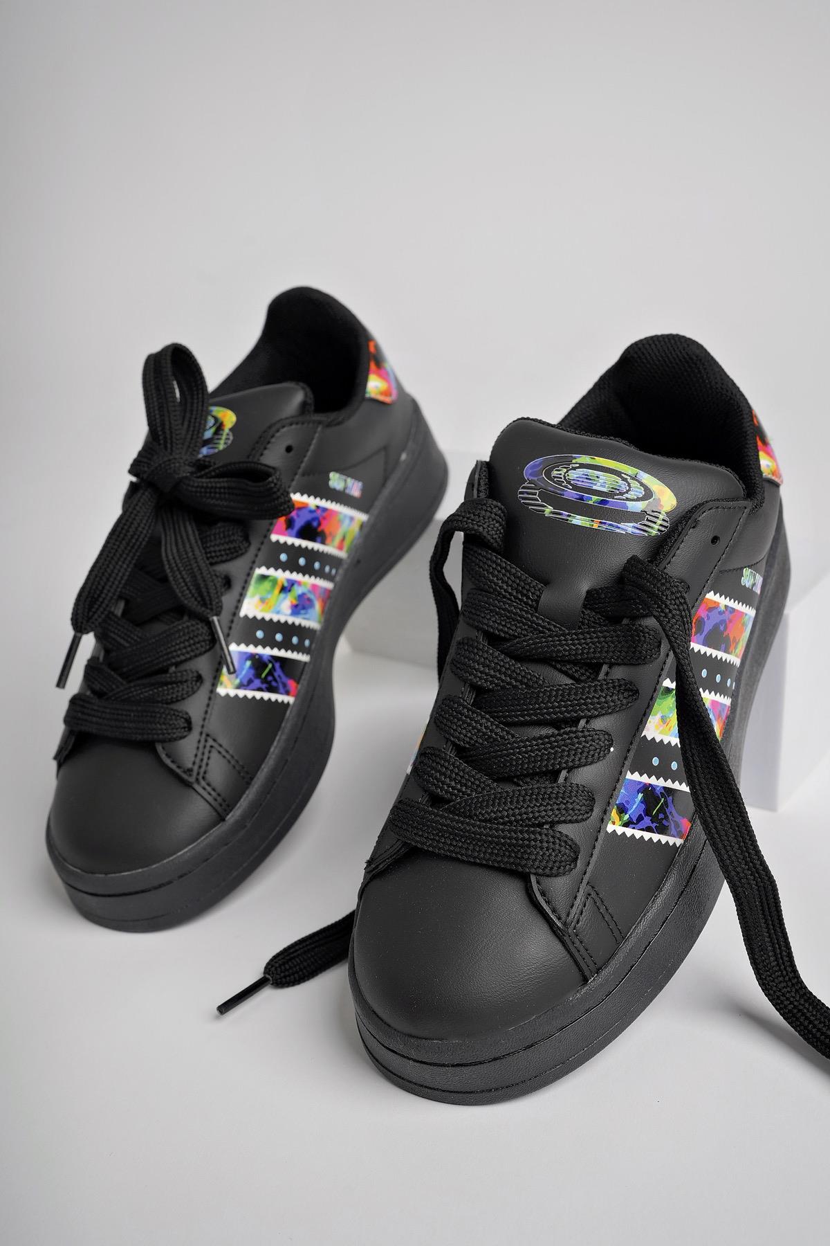 Muggo FLOWER Garantili Kadın Ortopedik Günlük Bağcıklı Yürüyüş Koşu Sneaker Spor Ayakkabı