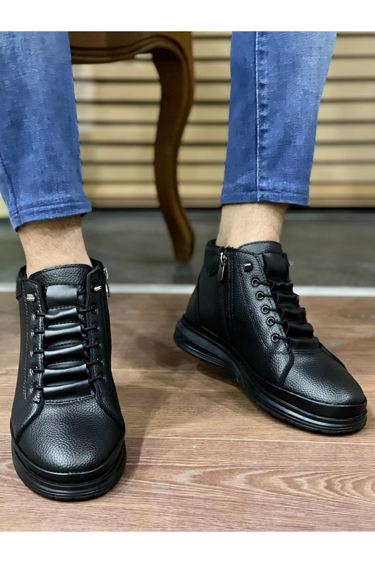 Muggo  M226 Garantili Erkek Kışlık Bağcıklı Fermuarlı Bot