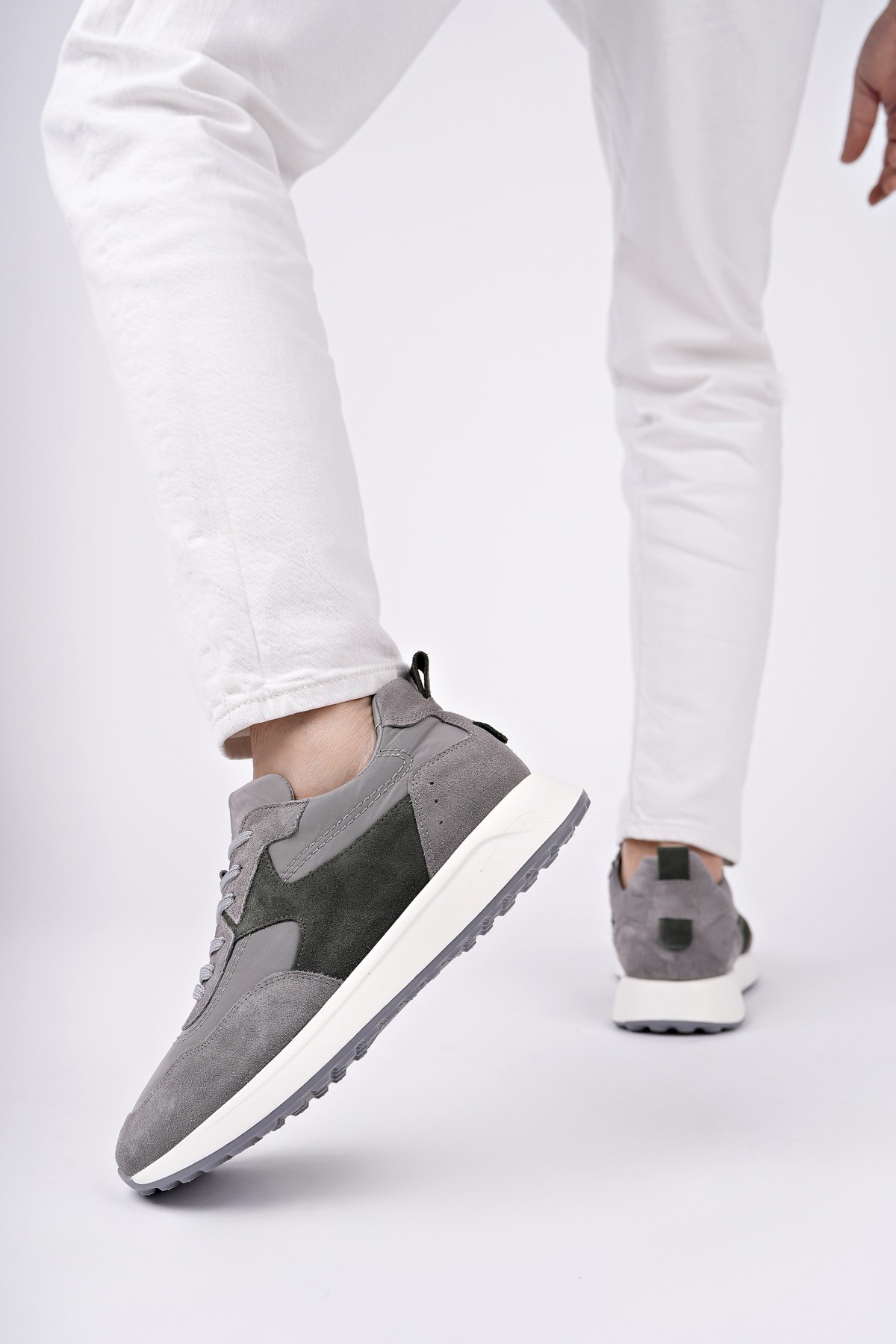 Muggo SVENSON Kalın Taban Bağcıklı Hakiki Deri Erkek Günlük Sneaker Spor Ayakkabı