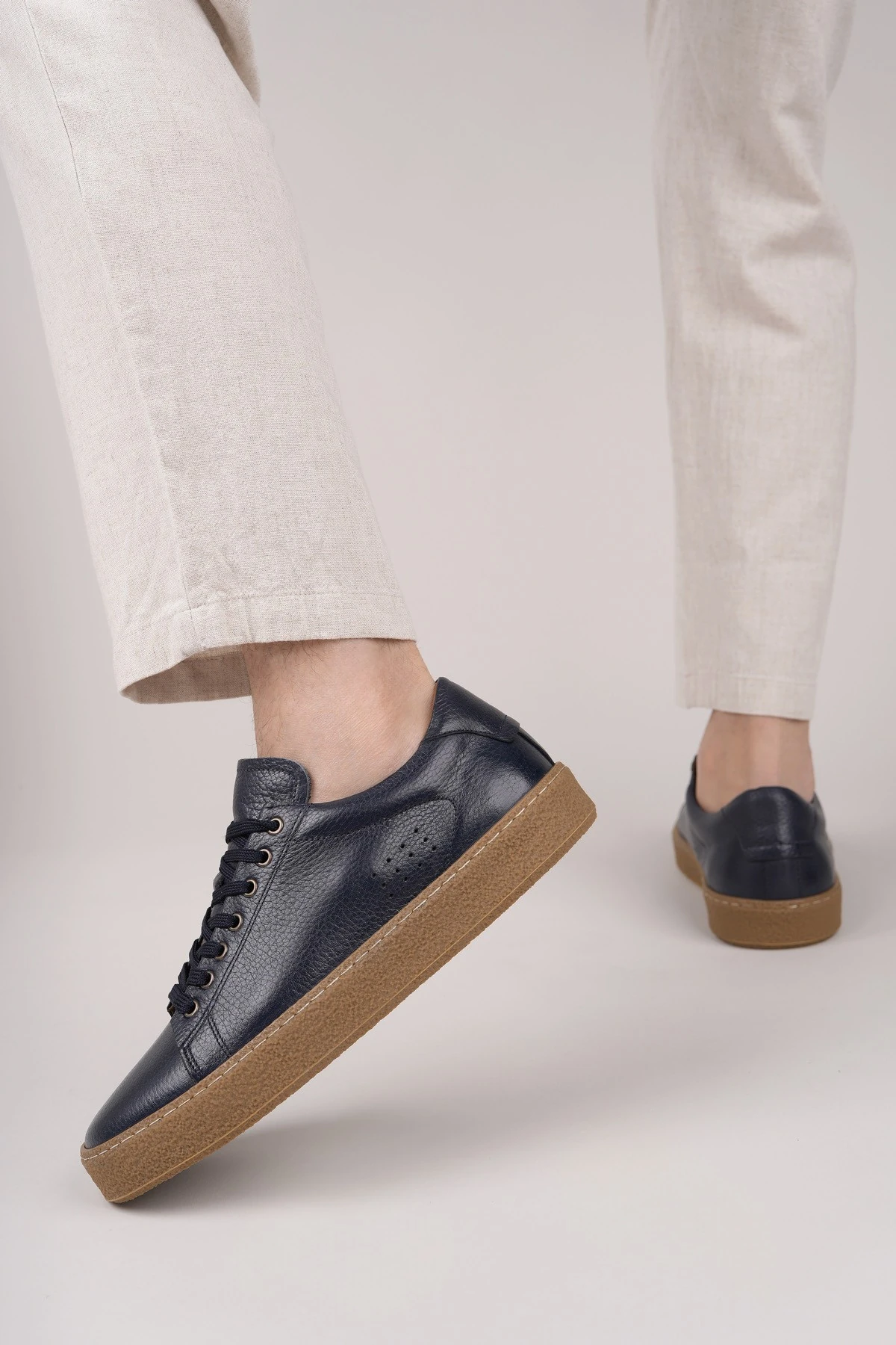 Muggo CRAW Kalın Taban Bağcıklı Hakiki Deri Erkek Günlük Casual Sneaker