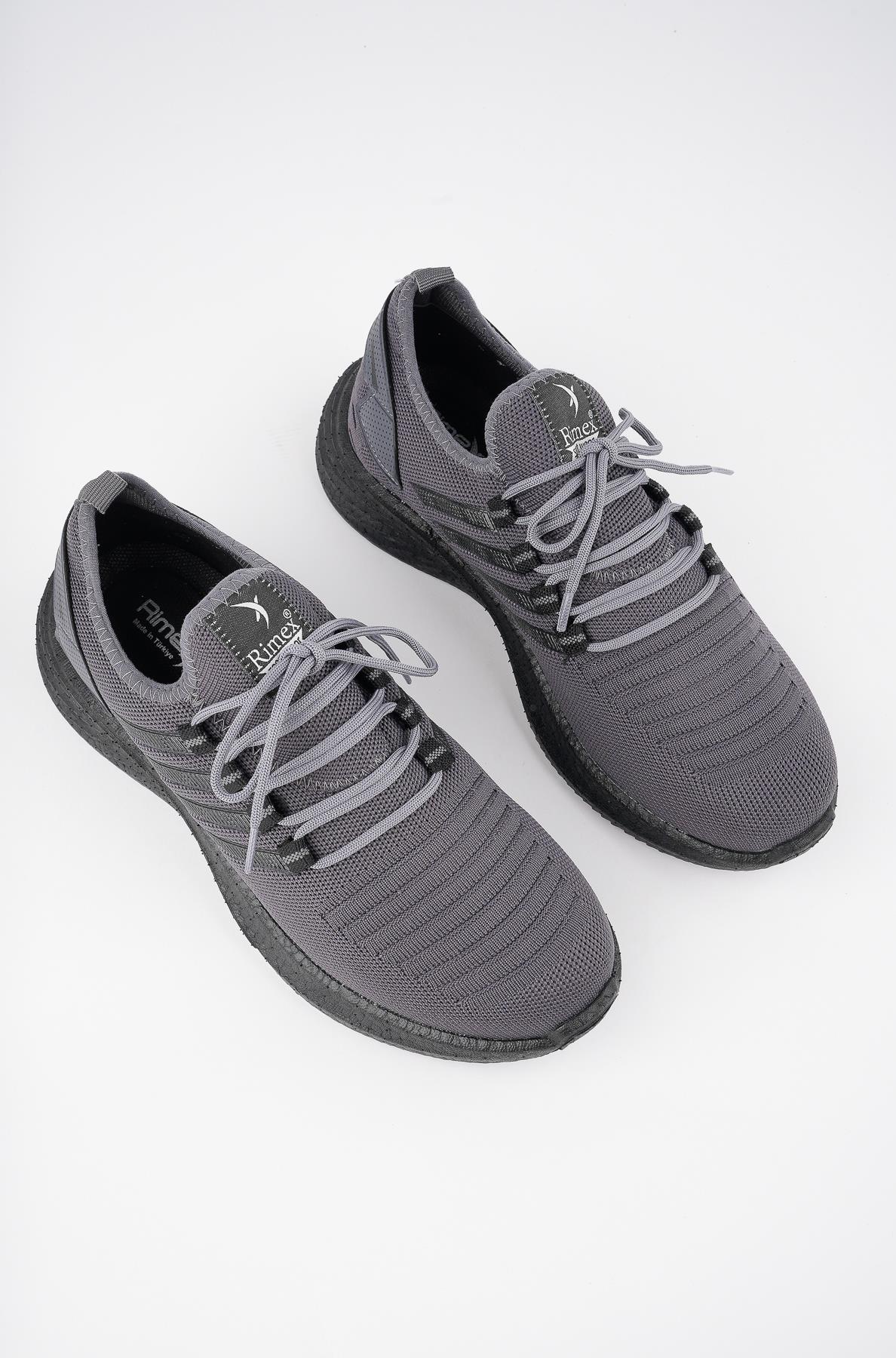 Muggo Montag Garantili Günlük Ortopedik Kaymaz Taban Bağcıklı Çizgili Erkek Sneaker Spor Ayakkabı