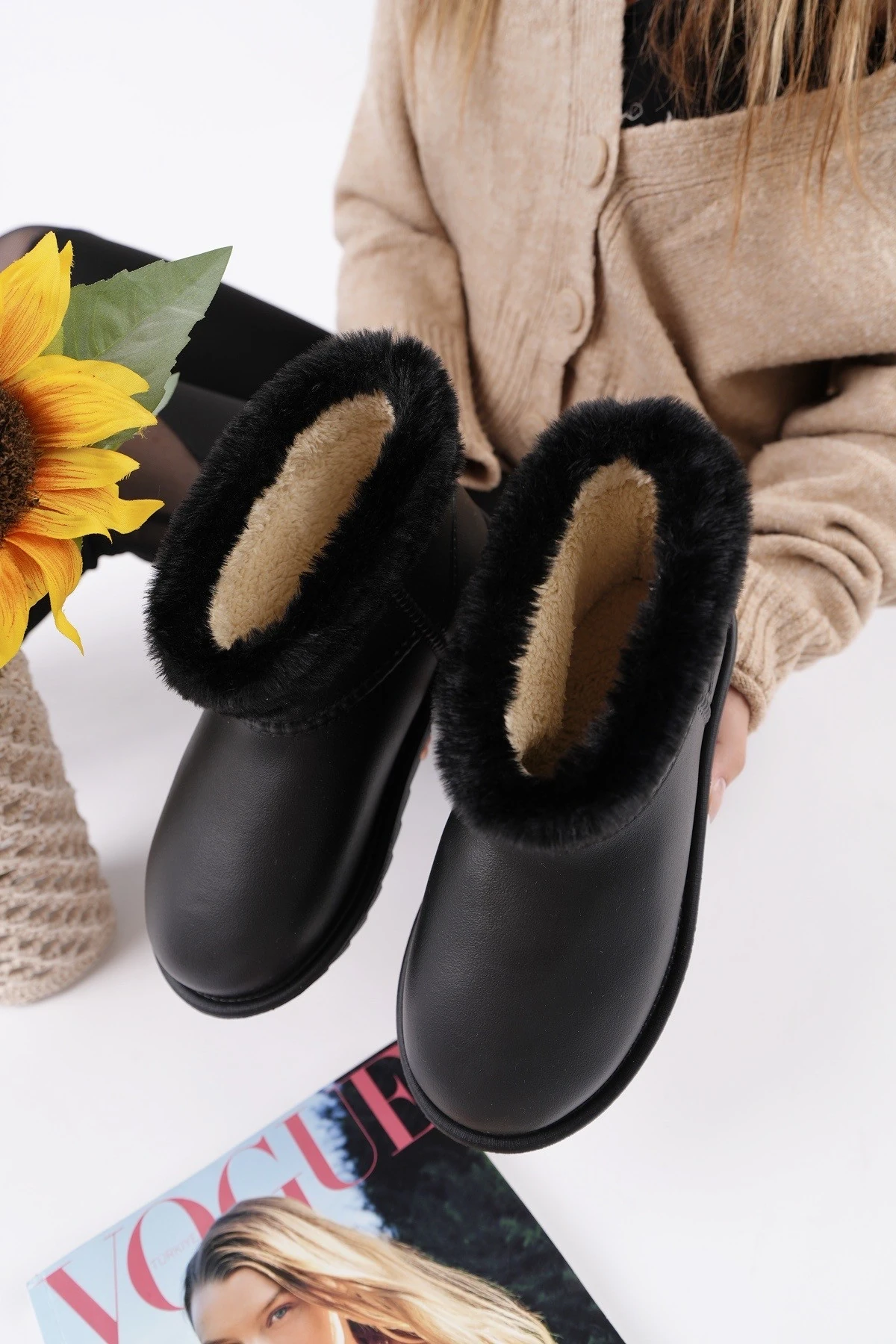 Muggo FROSTY Kadın Kürklü Yağmur Ve Kar Botu