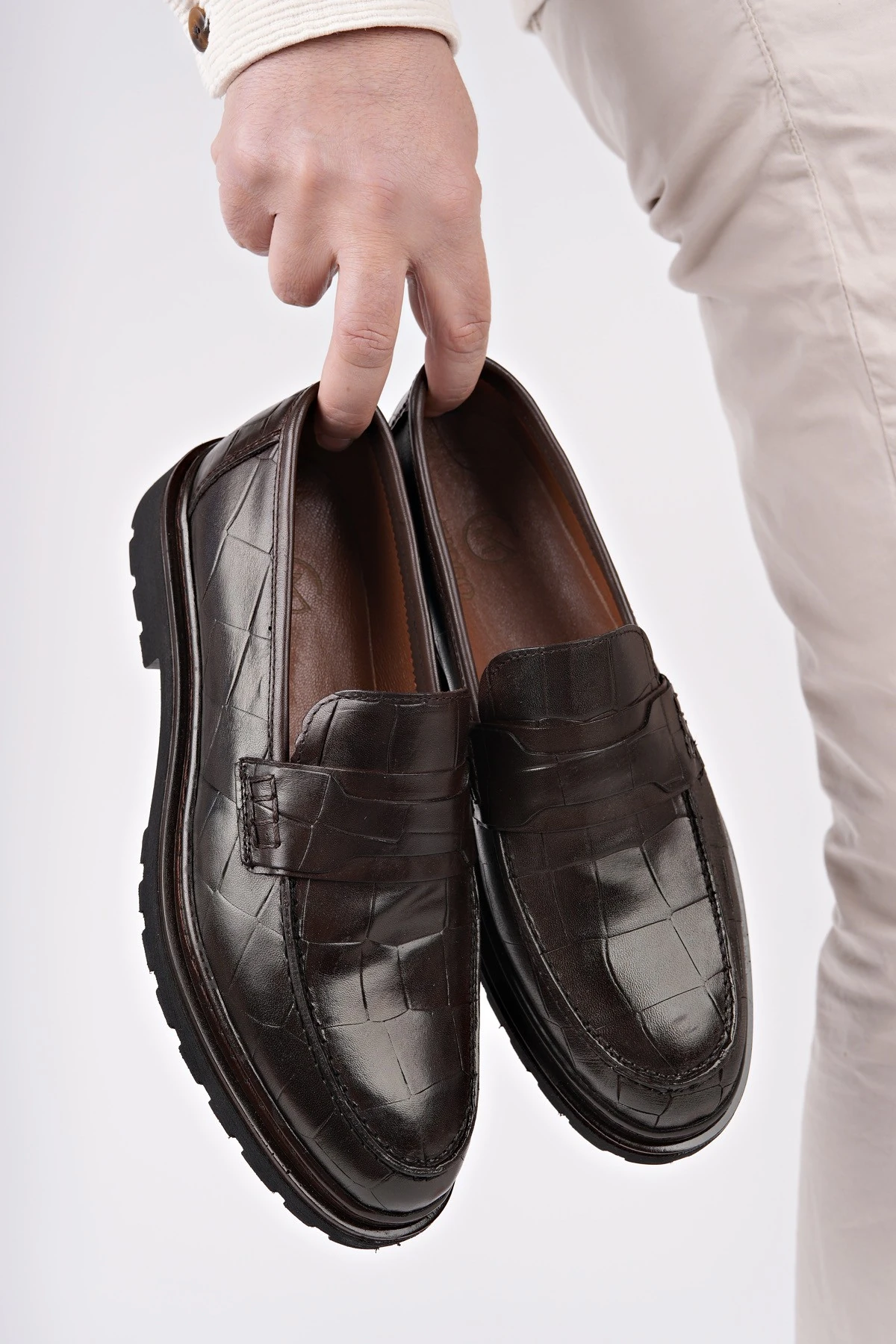 Muggo OWNER Bağcıksız Hakiki Deri Erkek Günlük Casual Ayakkabı