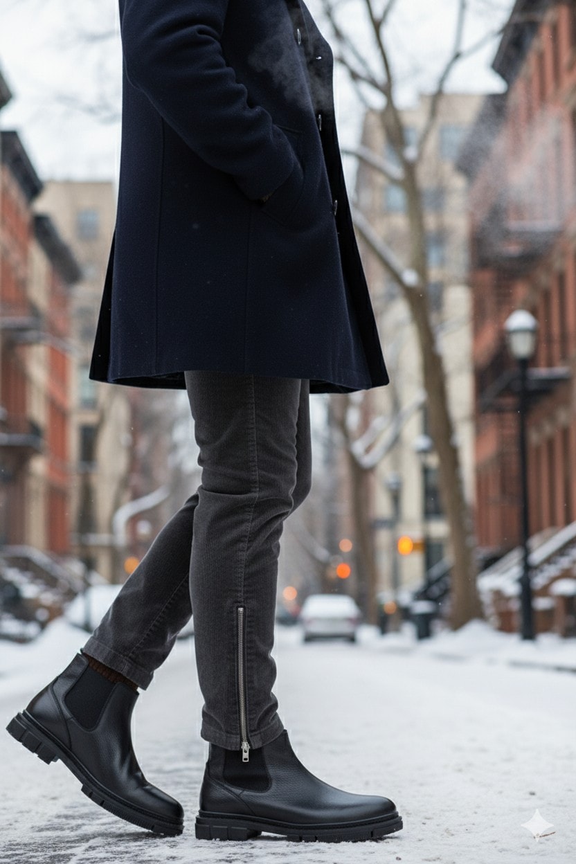 Muggo THOR Garantili Hakiki Deri Kalın Taban Erkek Kışlık Chelsea Bot