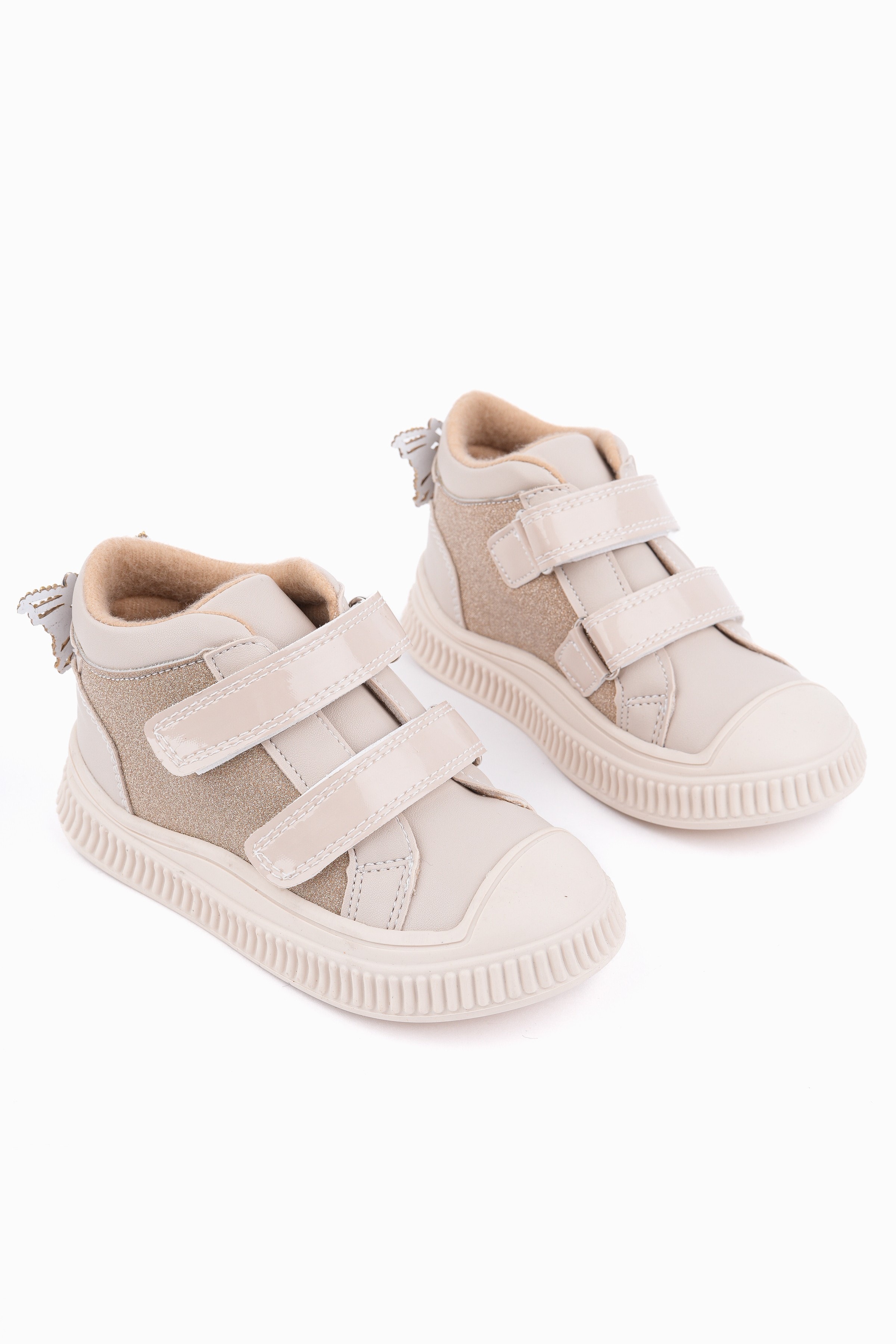 Muggo PAWS Kelebekli Çift Cırtlı Kız Bebek ve Çocuk Bot - BEJ