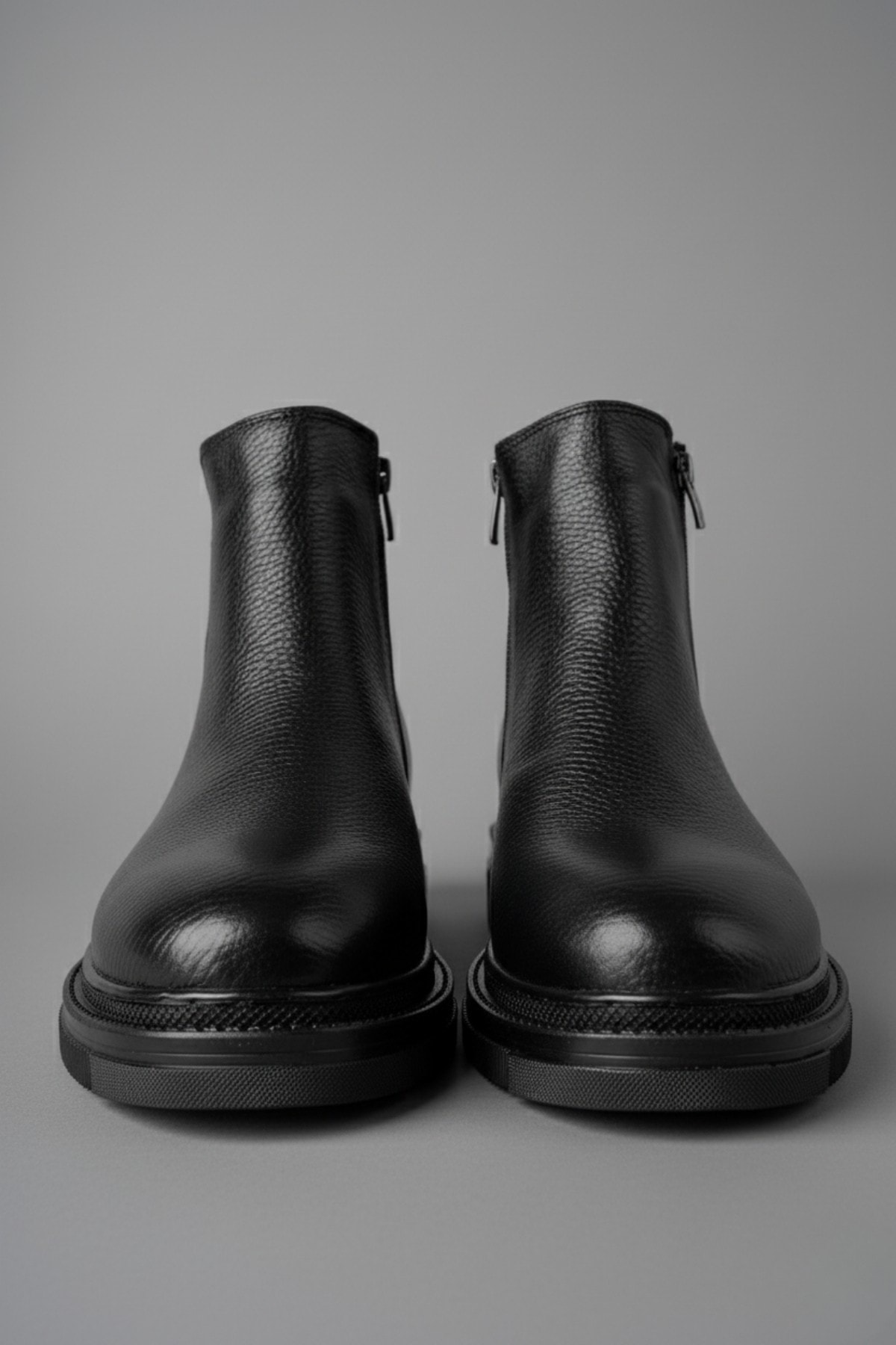 Muggo CHELSEY Hakiki Deri Çift Fermuarlı Erkek Kışlık Bot