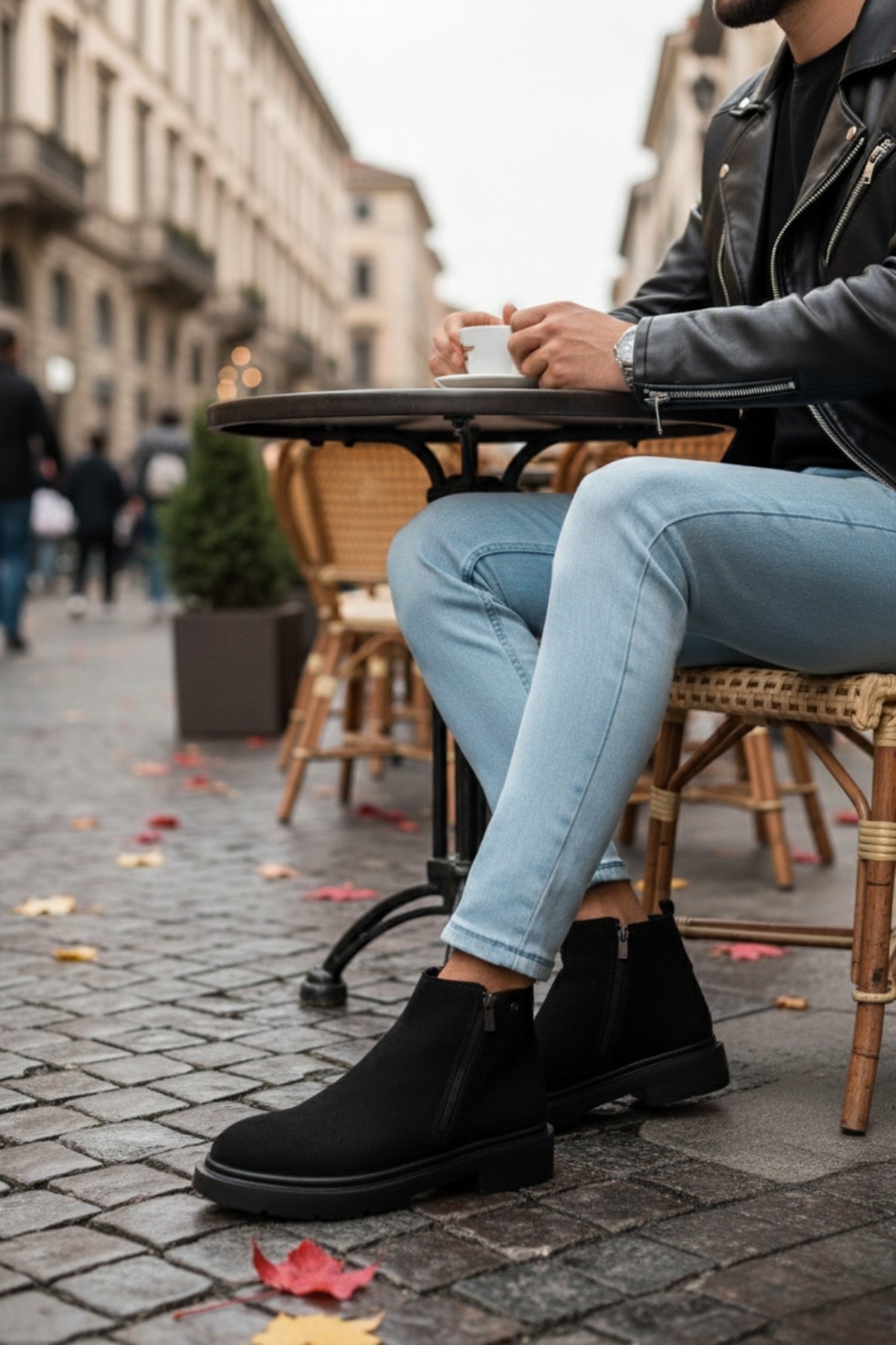 Muggo ASTRA Hakiki Deri Çift Fermuarlı Erkek Casual Kışlık Bot 