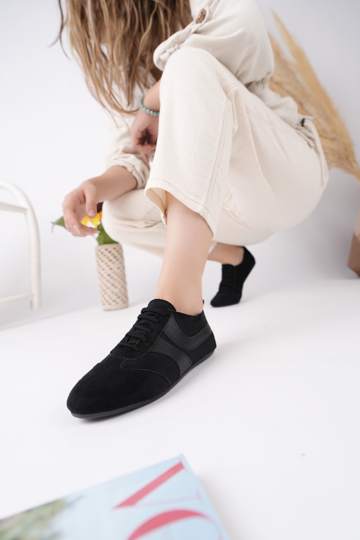 Muggo VİBE Bağcıklı Günlük Kadın Sneaker Spor Ayakkabı