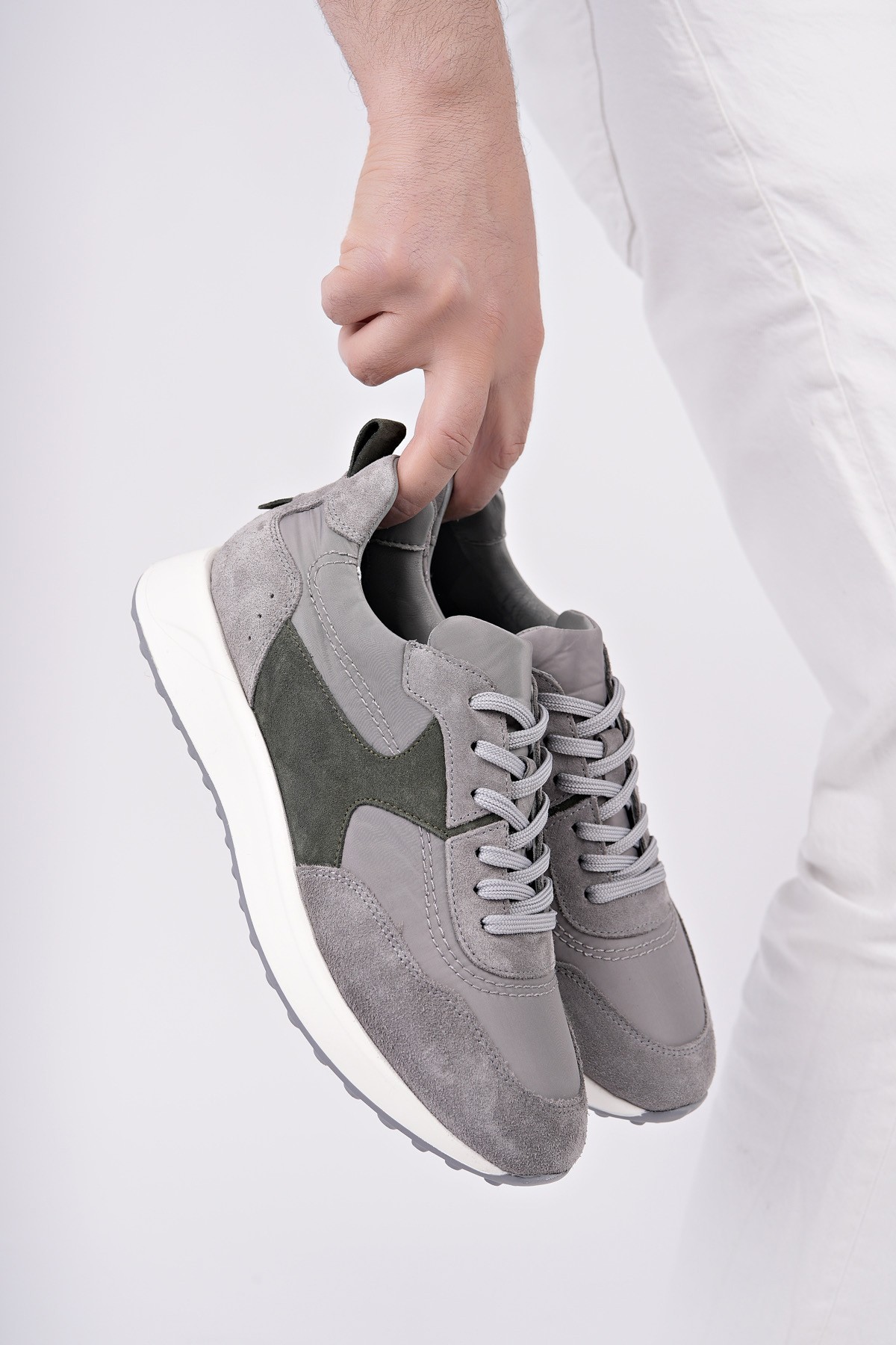 Muggo SVENSON Kalın Taban Bağcıklı Hakiki Deri Erkek Günlük Sneaker Spor Ayakkabı