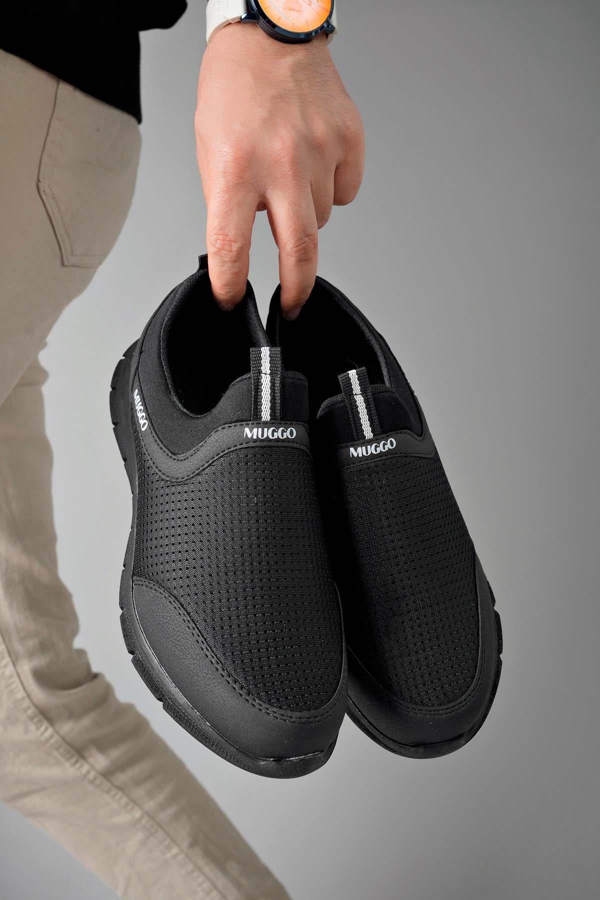 Muggo PODGO Garantili Unisex Ortopedik Bağcıksız Nefes Alabilen Hafif Yürüyüş Sneaker Spor Ayakkabı