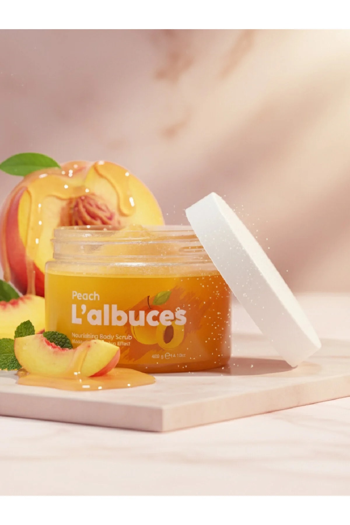 Peach Body Scrub 400gr – Vegan, Clean Ingredients, Peach Scented Smooth Skin Care