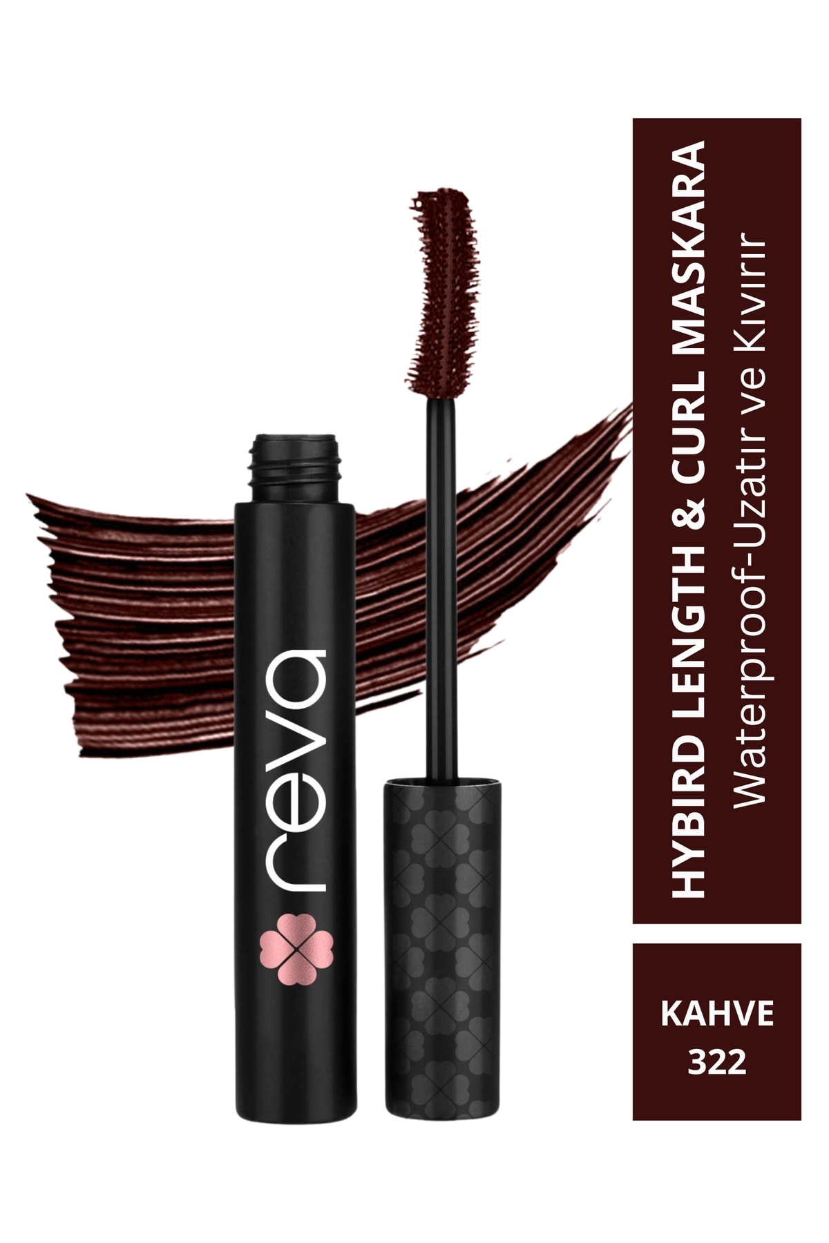 Uzatan Hibrit Maskara - Hybrid Length & Curl Mascara Brown - No: 322 - Vegan Temiz Içerik