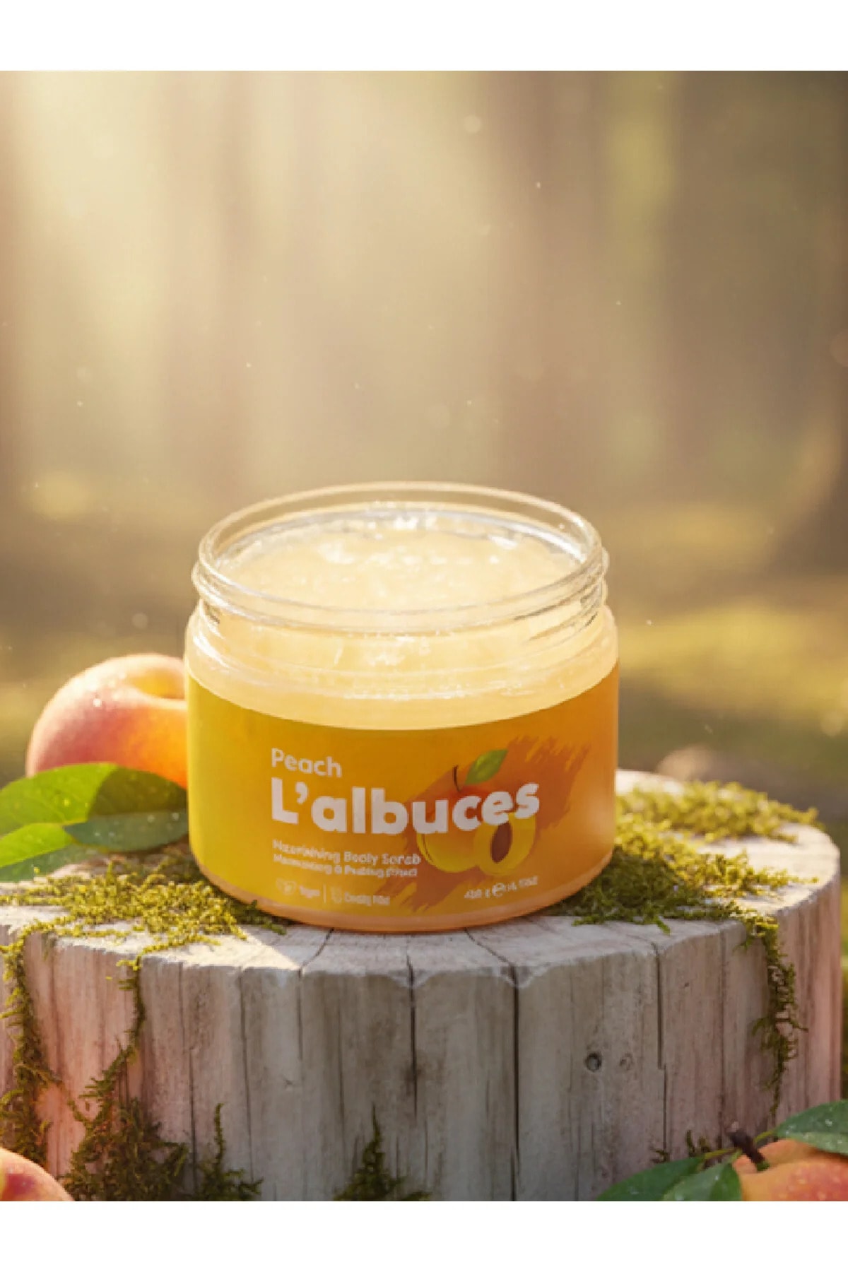 Peach Body Scrub 400gr – Vegan, Clean Ingredients, Peach Scented Smooth Skin Care