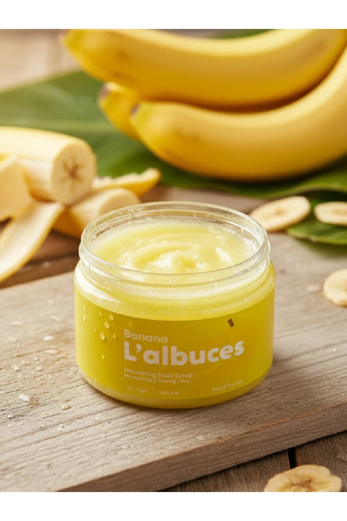 Banana Body Scrub 400gr – Vegan, Clean Ingredients, Banana Scented Smooth Skin Care
