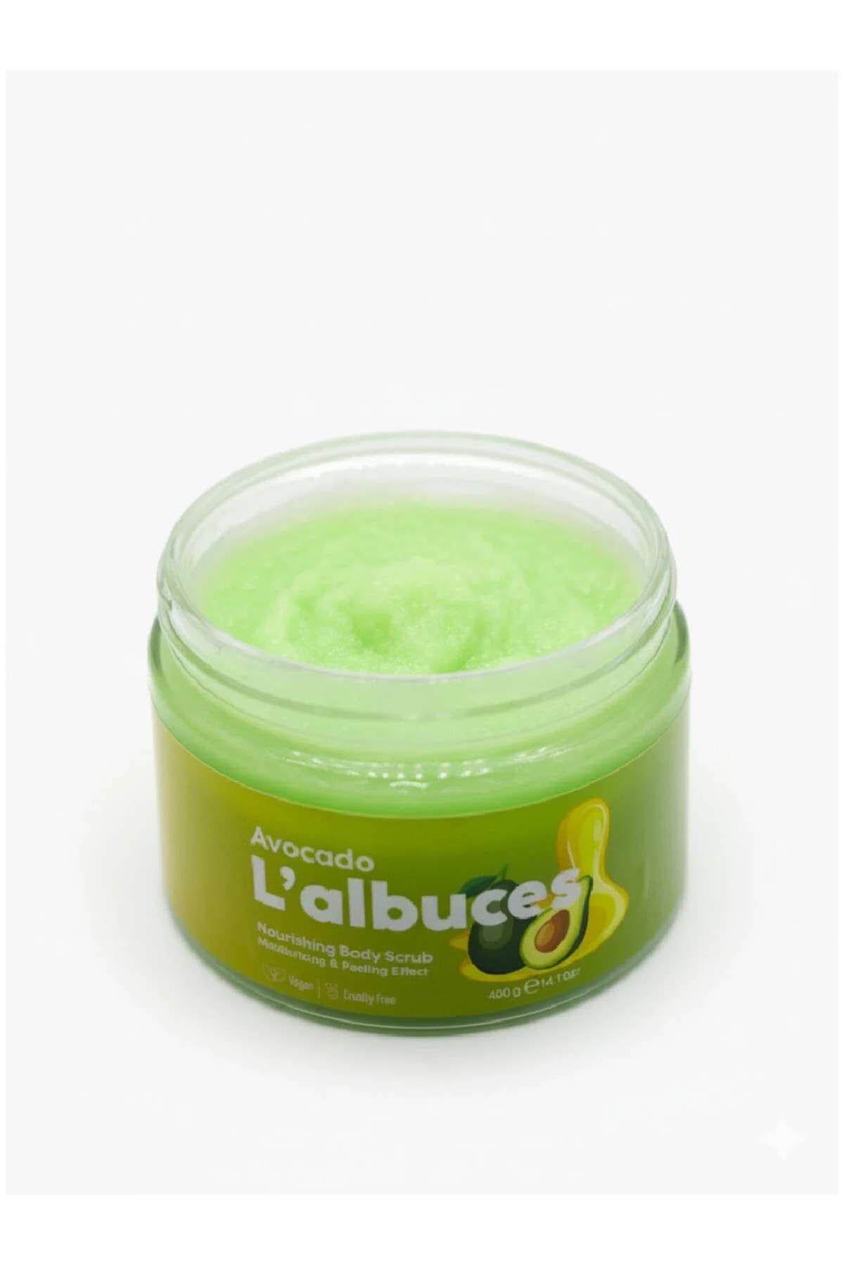 Avocado Body Scrub 400gr – Vegan, Clean Ingredients, Avocado Scented Smooth Skin Care