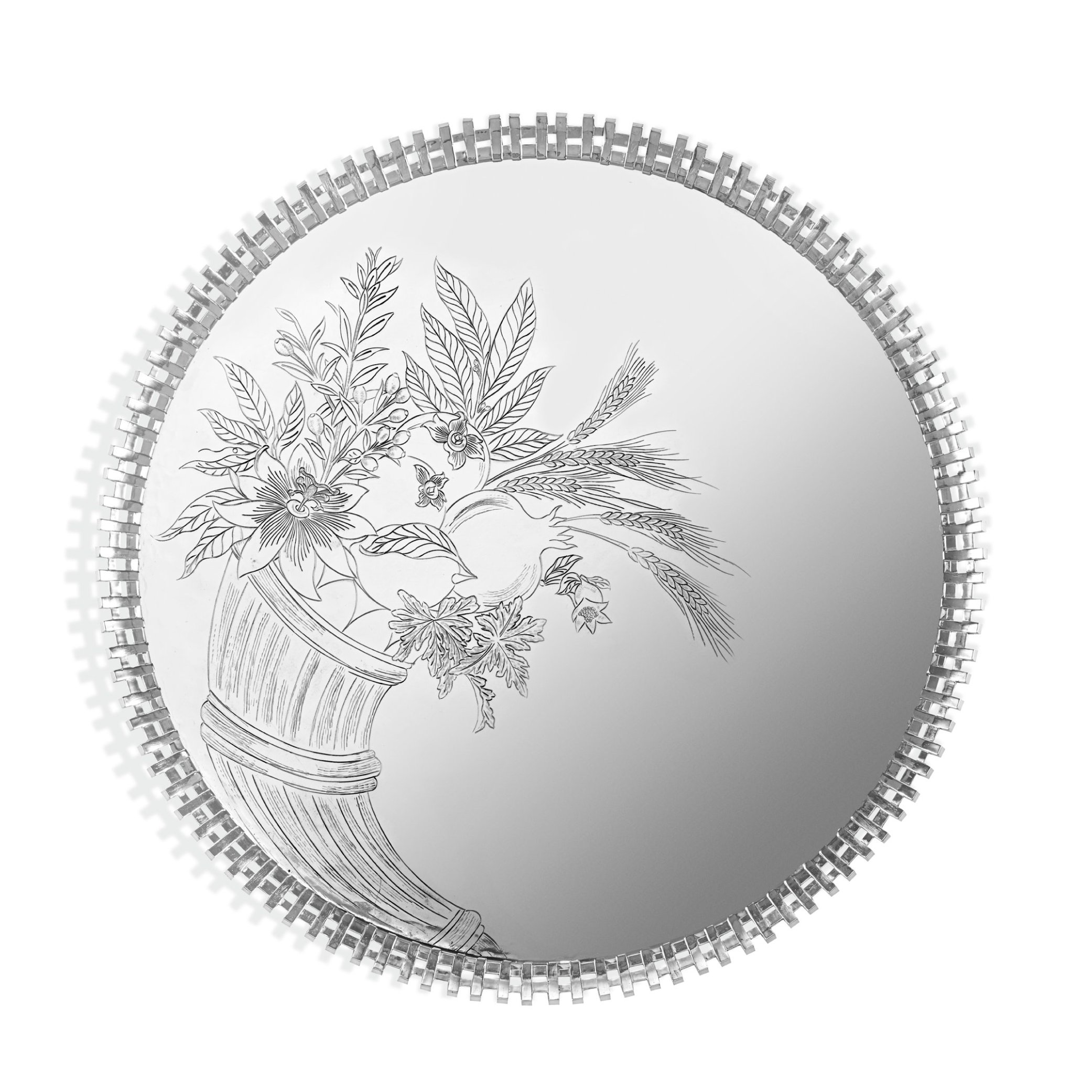 Tyche Cornucopia Silver Tray