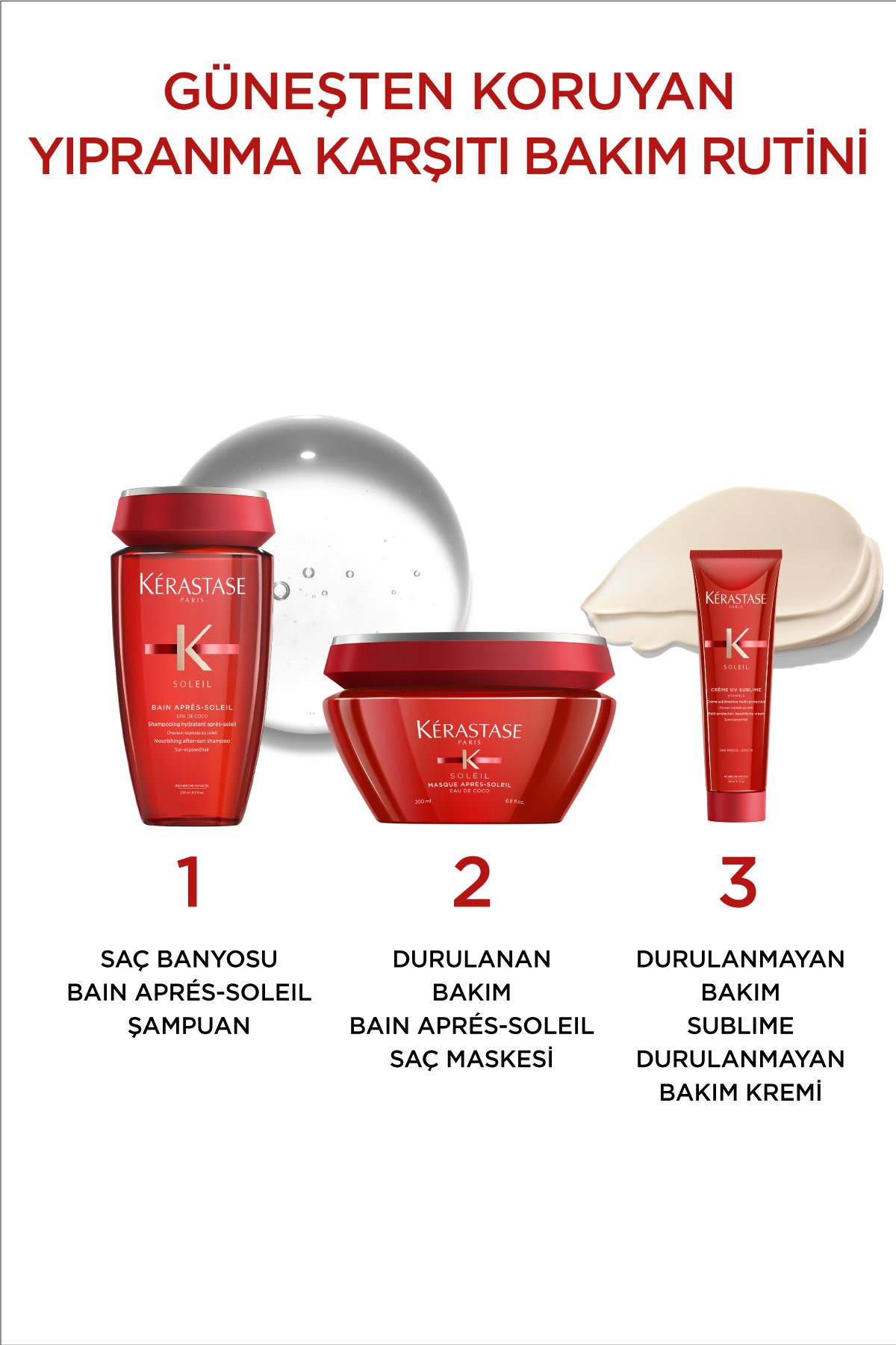 Kerastase Soleil Bain Apres-Güneş Sonrasi  UV Işınları, Tuzlu Su ve Klorlu Suyun Saçı Kurutmasını Önleyici Bakim Şampuani 250ml