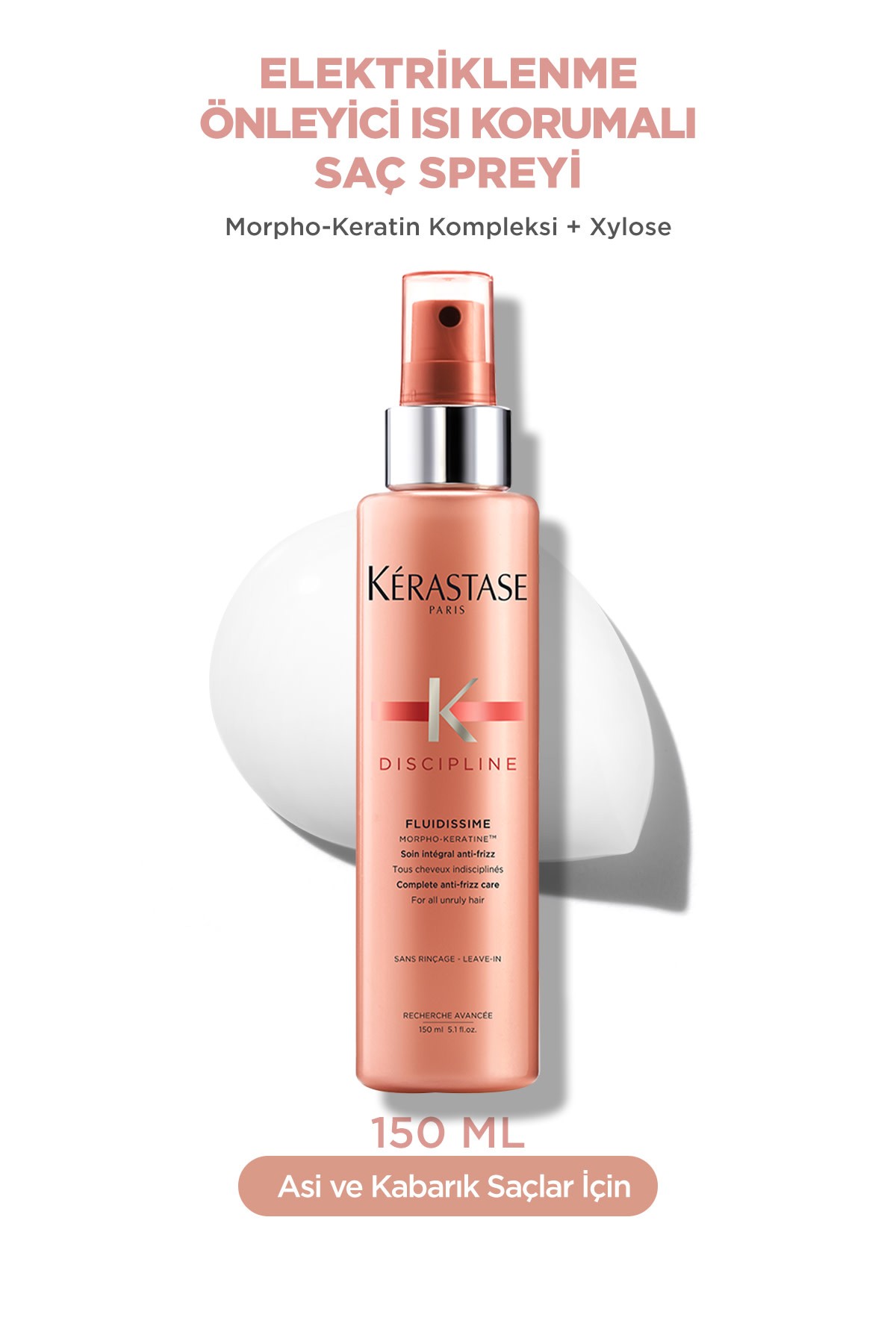 Kerastase Discipline Spray Fluidissime Isıya Karşı Koruyan Ve Pürüzsüzlük Veren Elektriklenme Karşıtı Sprey 150 ml