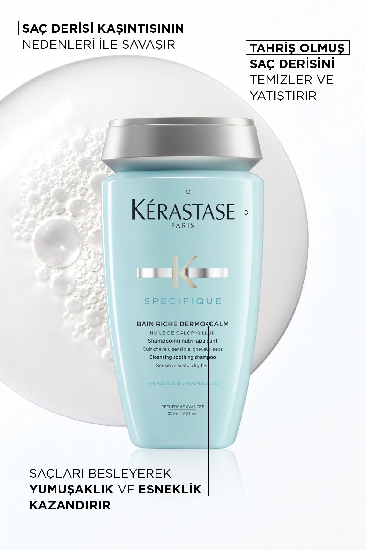 Kerastase Specifique Bain Dermocalm Riche Kuru Saç Derisi Için Hassasiyet Karşıtı Şampuan 250 ml