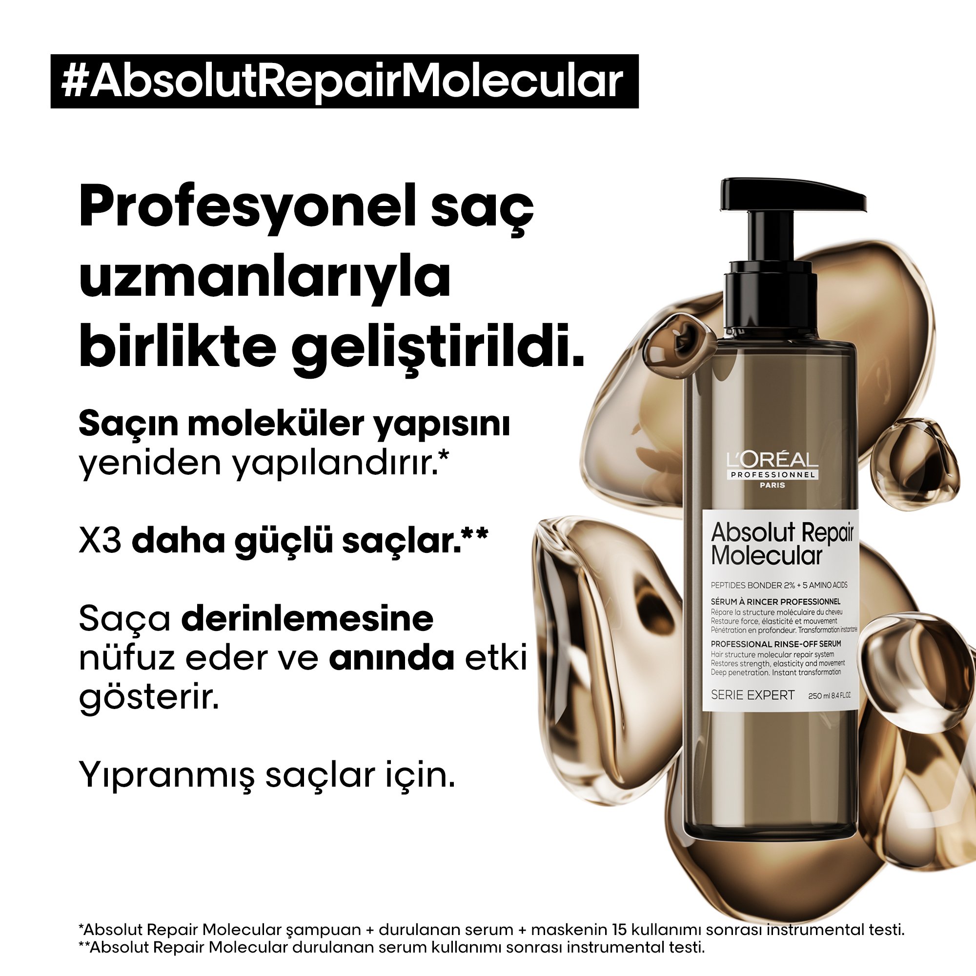 L'oreal Professionnel Serie Expert Absolut Repair Molecular Tüm Yıpranmış Saçlar Için Durulanan Serum 250 ml