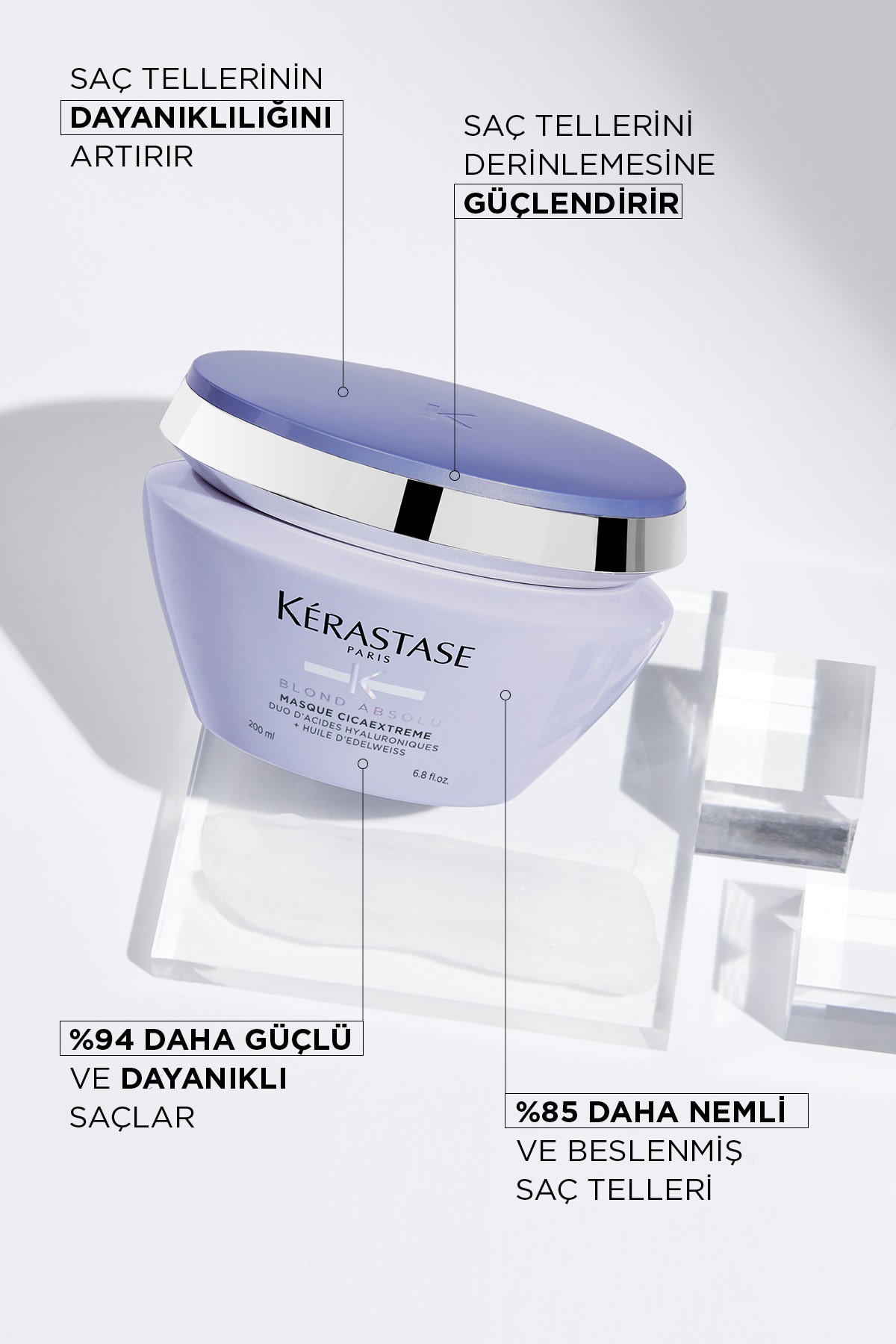 Kerastase Blond Absolu Masque Cicaextreme Sarı Saçlar Için Işlem Sonrası Saç Bakım Maskesi 200 ml